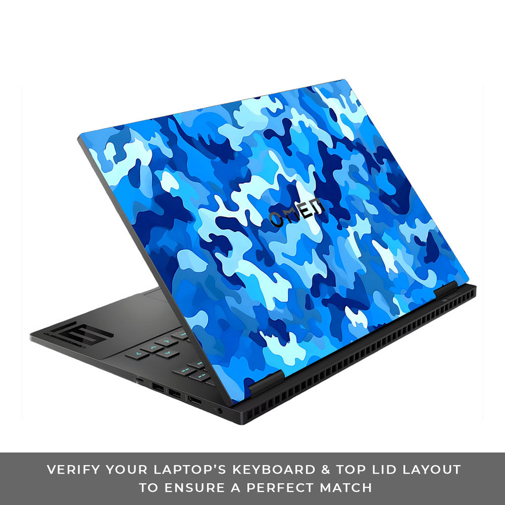 Arctic Blue Camo Pattern HP Omen Gaming 16 Laptop Skin