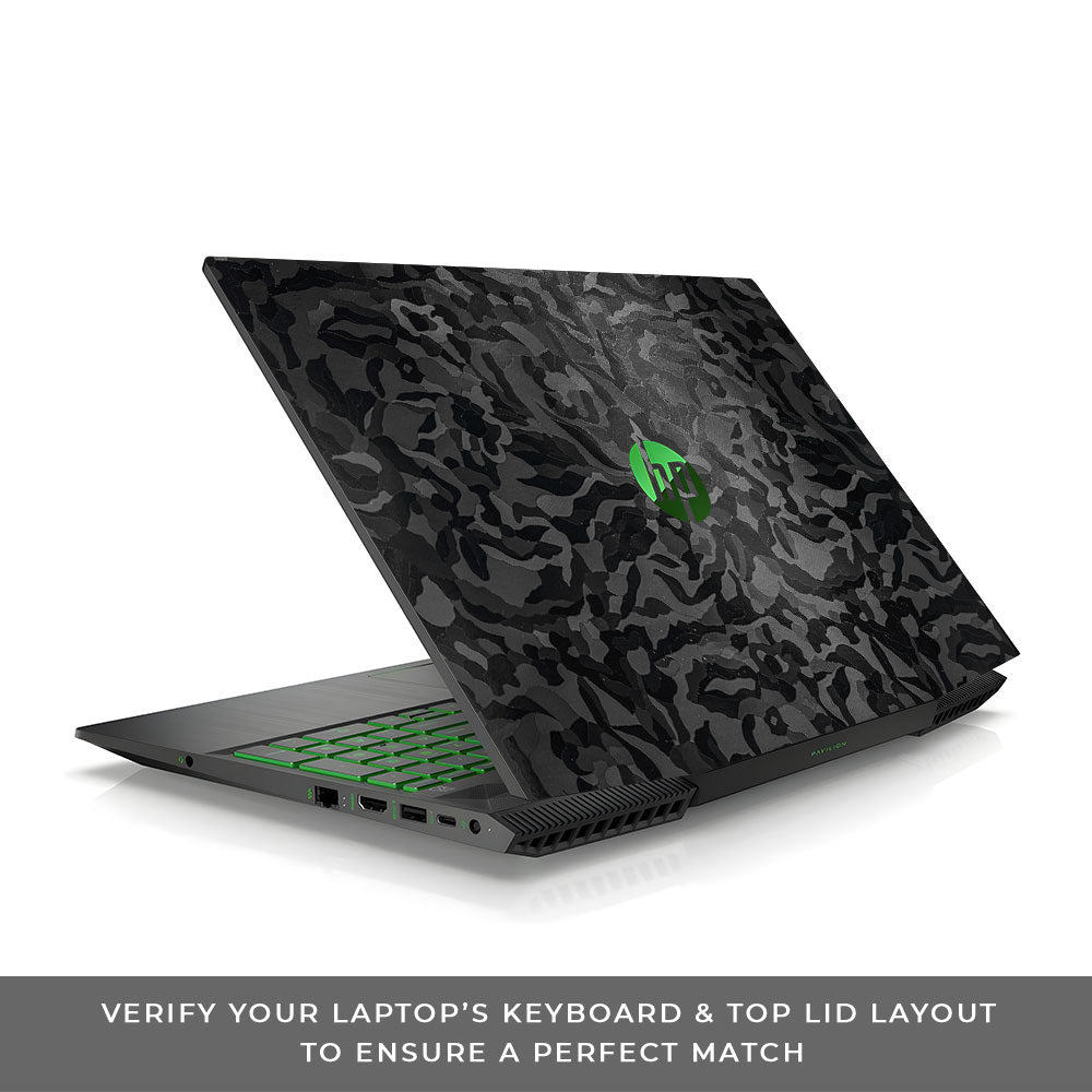 Textured Black Camouflage HP Pavilion Gaming 15 CX Series Laptop Skin