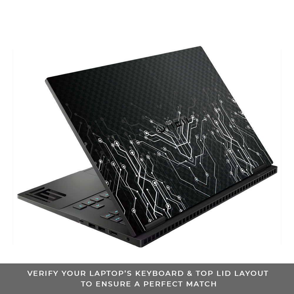 Black Digital Circuit HP Omen Gaming 16 Laptop Skin