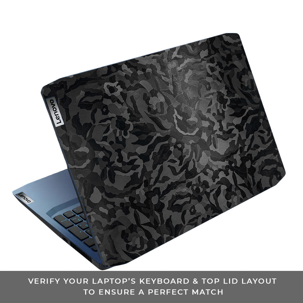 Textured Black Camouflage Lenovo IdeaPad Gaming 3 15ARH05 and 15IMH05 Laptop Skin