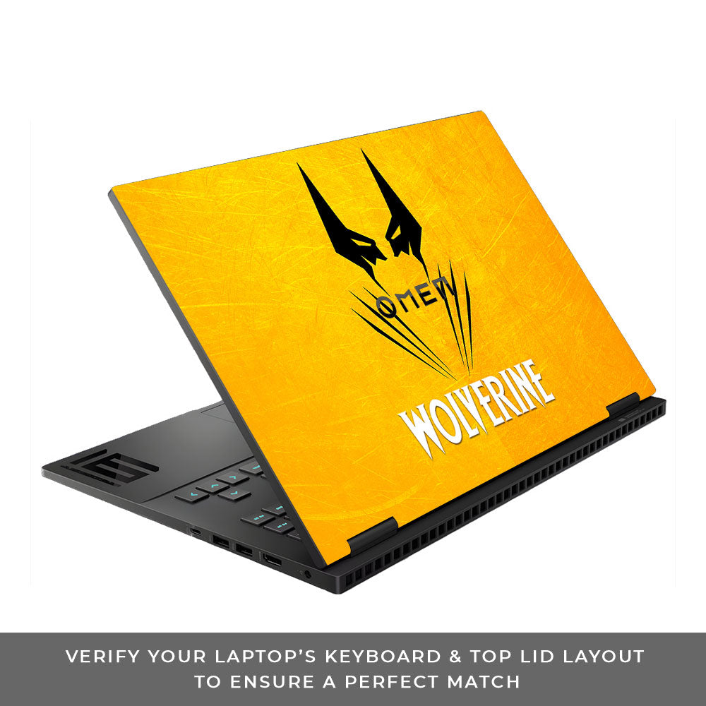 Wolverine with Yellow Background HP Omen Gaming 16 Laptop Skin