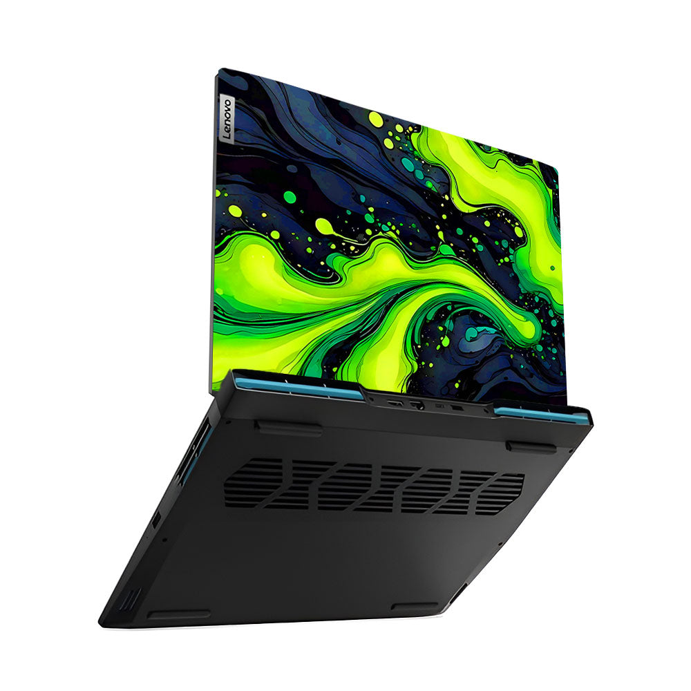 Neon Green Paint Swirls Lenovo IdeaPad Gaming 3 15ARH7 and 15IAH7 Laptop Skin