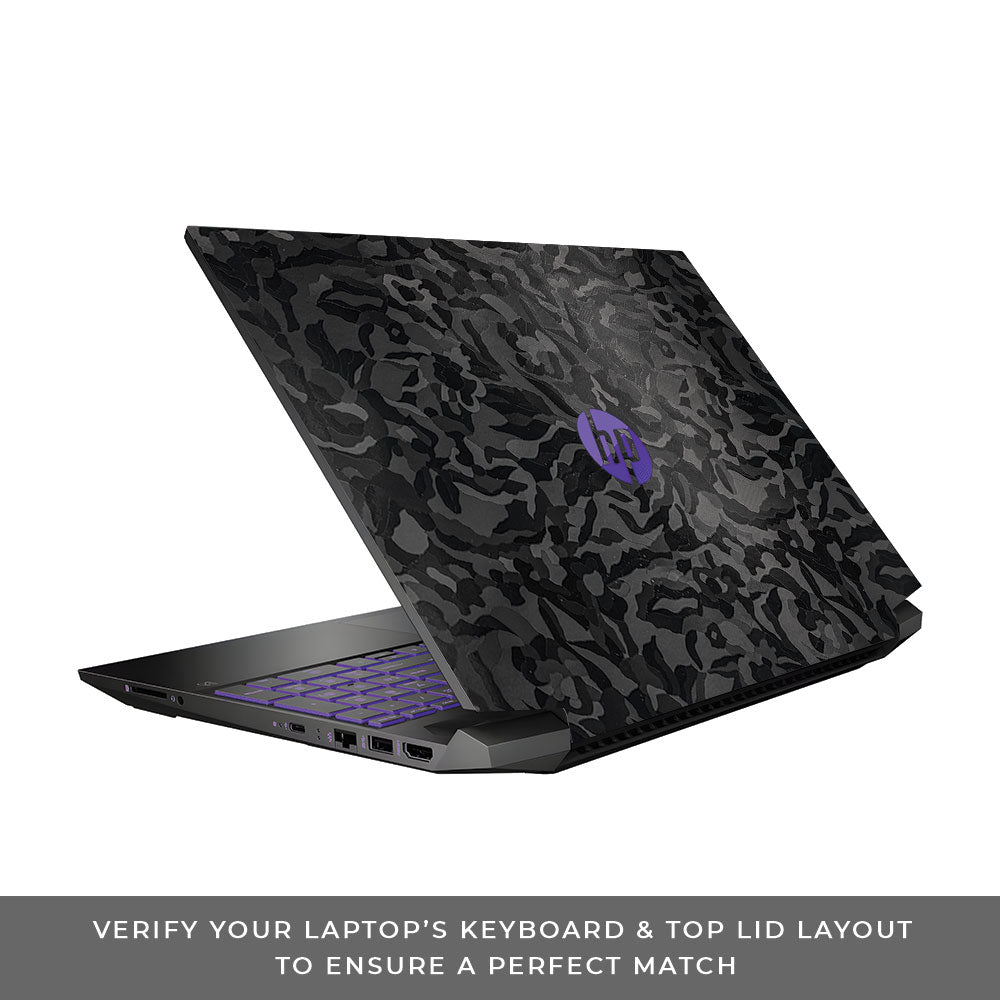 Textured Black Camouflage HP Pavilion Gaming 15 EC Series Laptop Skin
