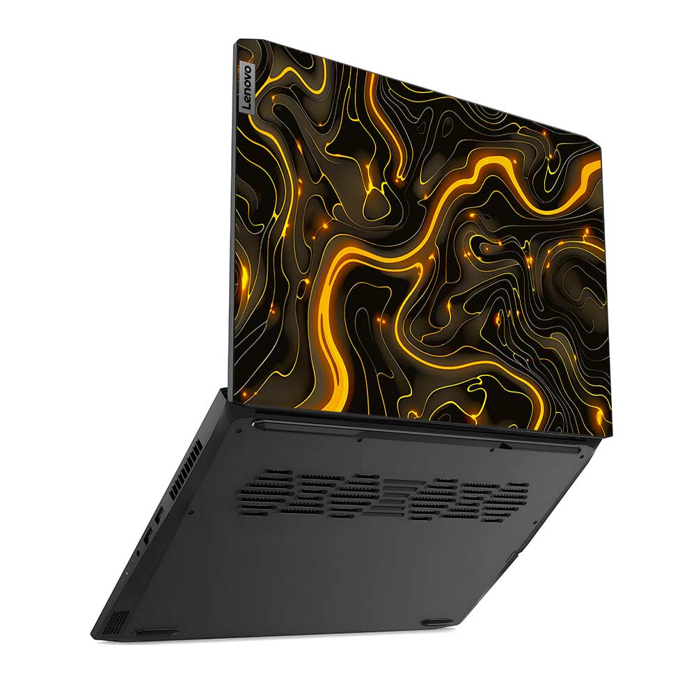 Golden Lava Waves Lenovo IdeaPad Gaming 3 15ACH6 and 15IHU6 Laptop Skin