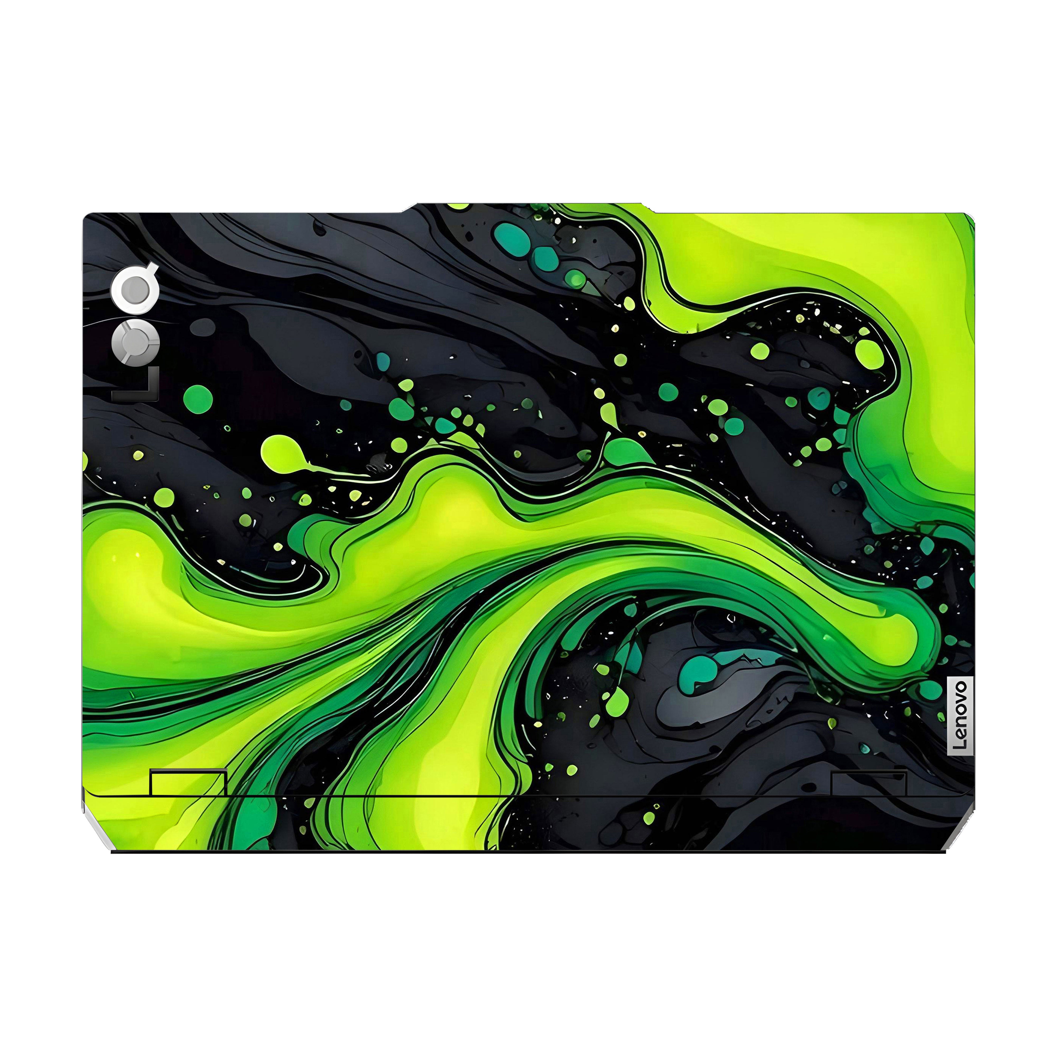 Neon Green Paint Swirls Lenovo LOQ 2024 Laptop Skin