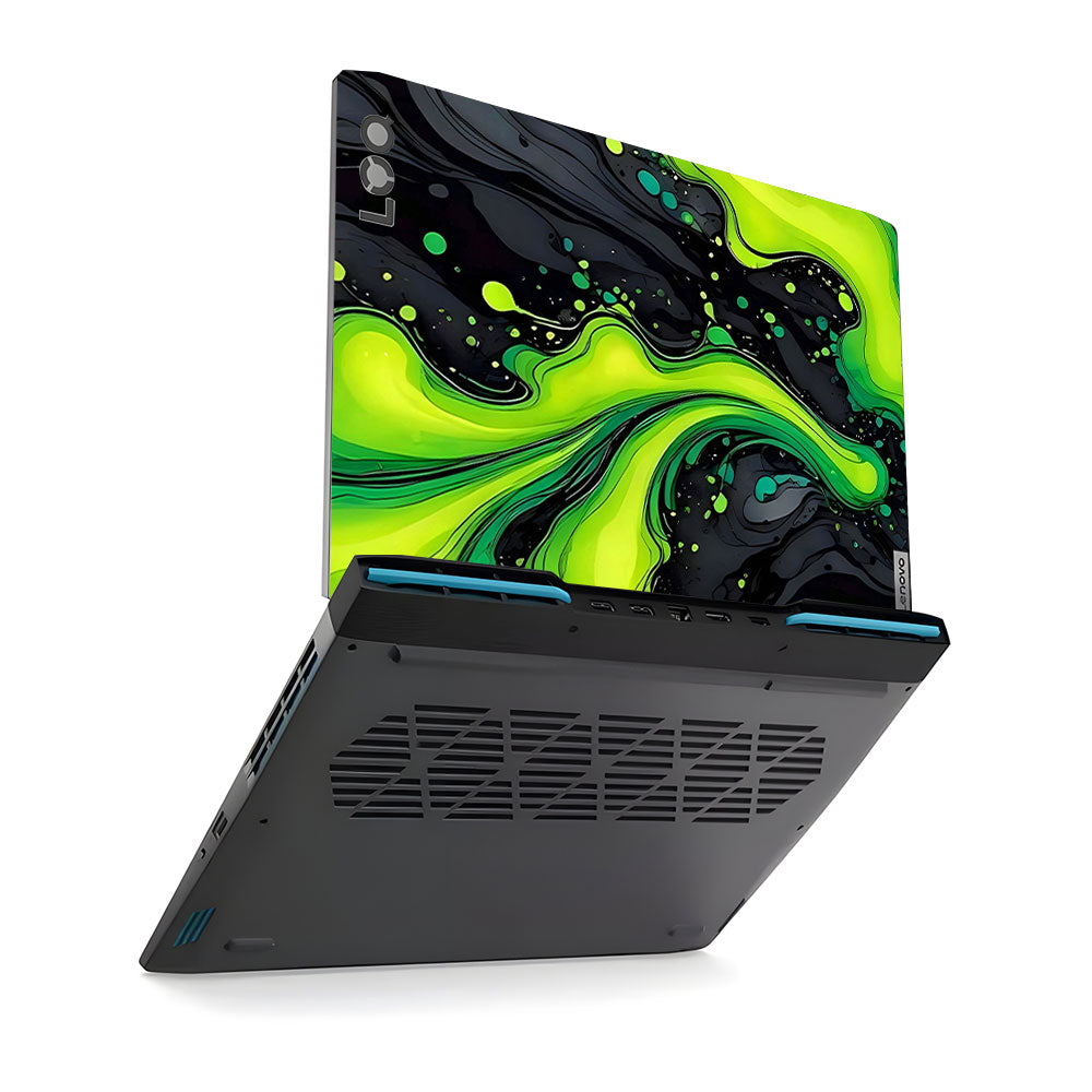 Neon Green Paint Swirls Lenovo LOQ 2023 15IRH8, 15APH8 Laptop Skin