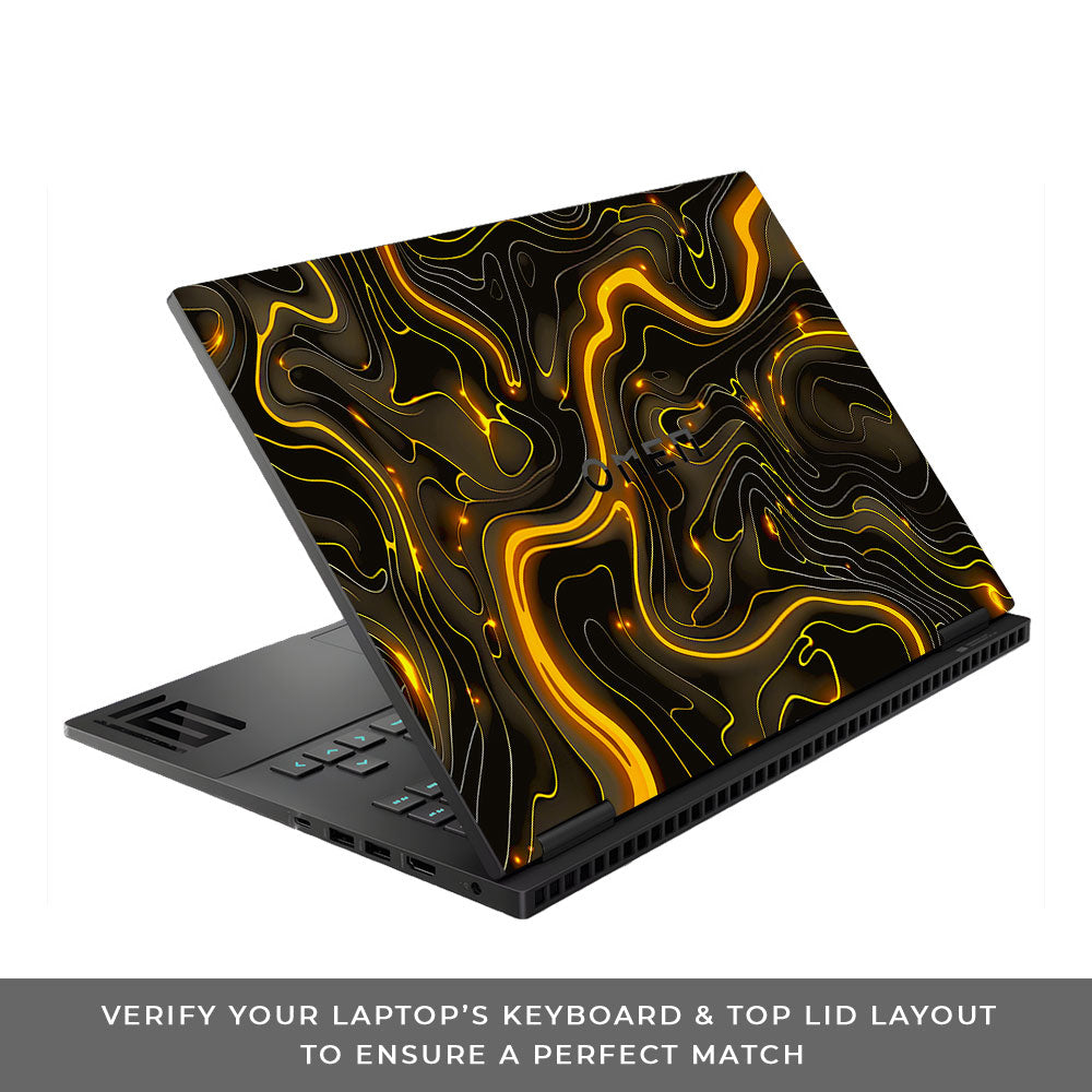 Golden Lava Waves HP Omen Gaming 16 Laptop Skin