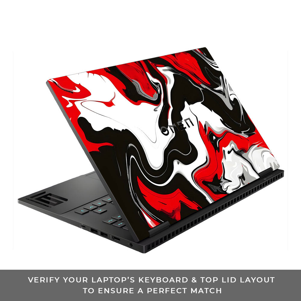 Red and White Marble HP Omen Gaming 16 Laptop Skin