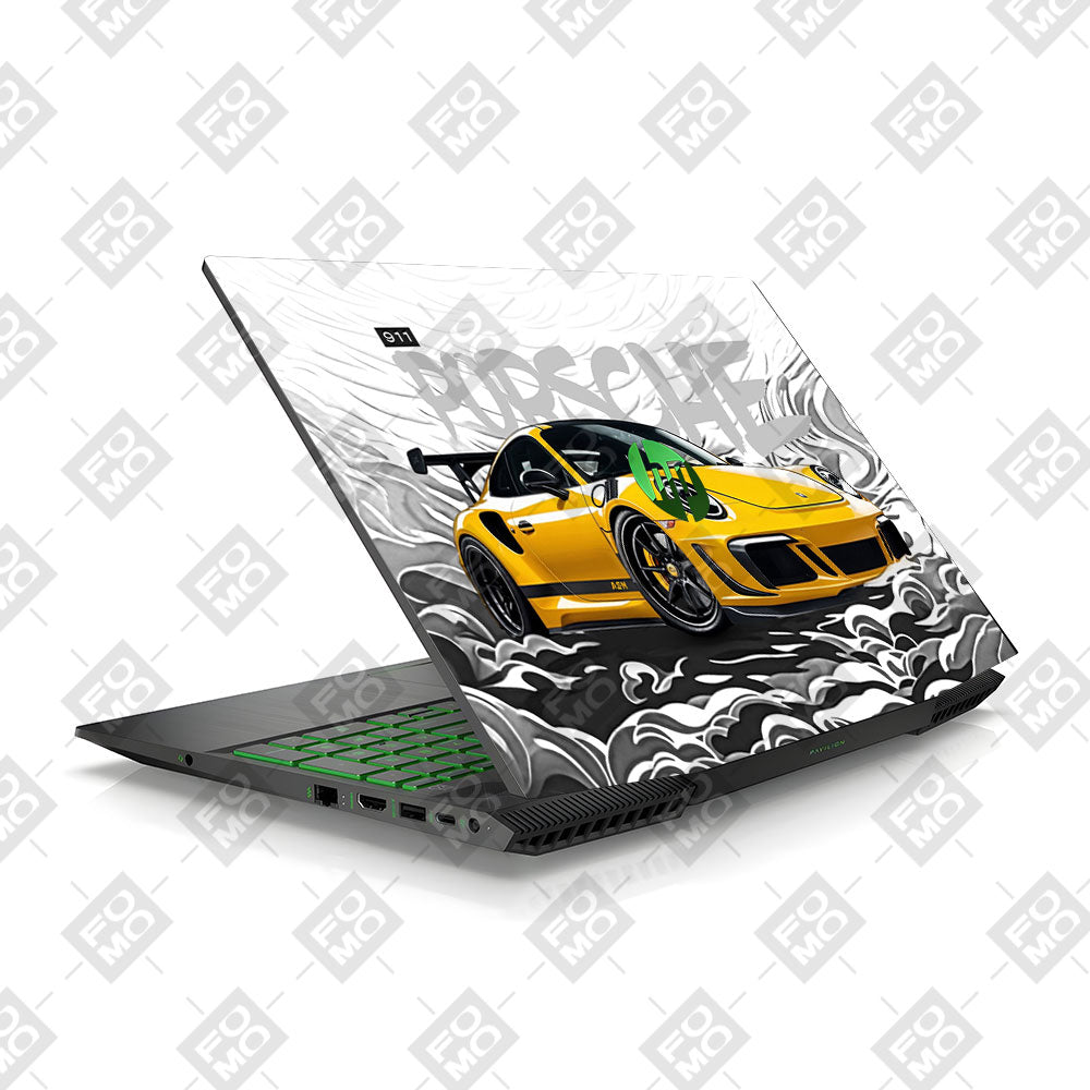 Porsche 911 Yellow Blaze HP Pavilion Gaming 15 CX Series Laptop Skin