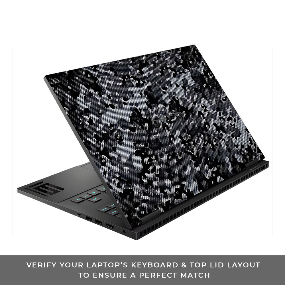 Stealth Grey Camo Pattern HP Omen Gaming 16 Laptop Skin
