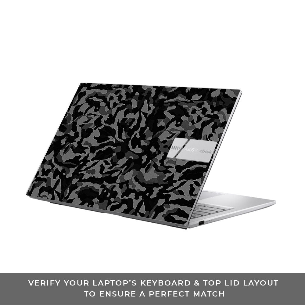 Textured Black Camouflage Asus Vivobook 15 X1504ZA Laptop Skin