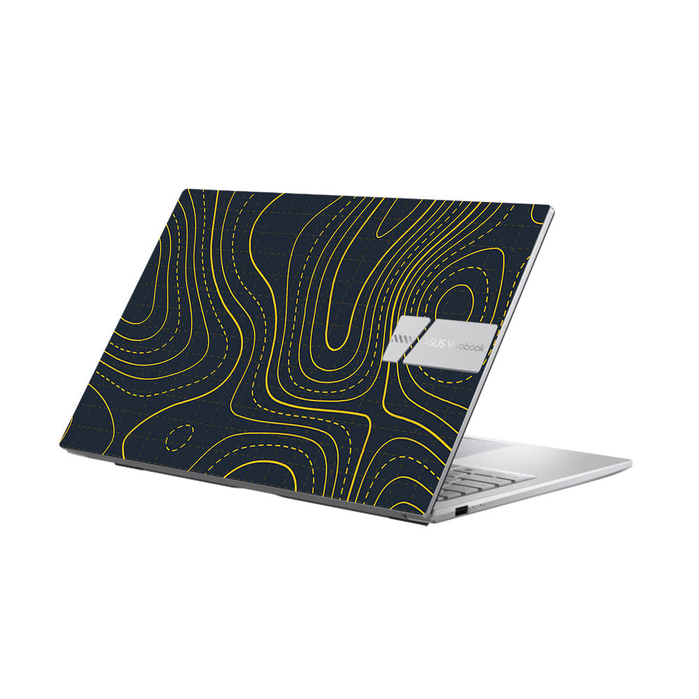 Yellow Contour Lines Asus Vivobook 15 X1504ZA Laptop Skin