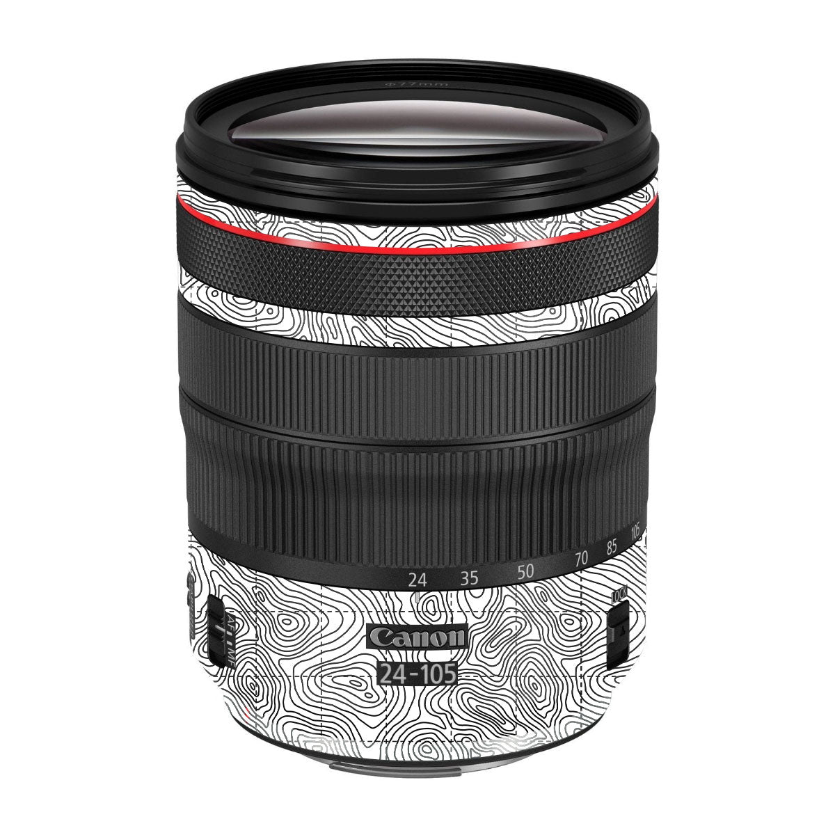 Textured Topo Flow Canon EF 24-105mm F/4 L IS Macro USM Camera Lens Skin