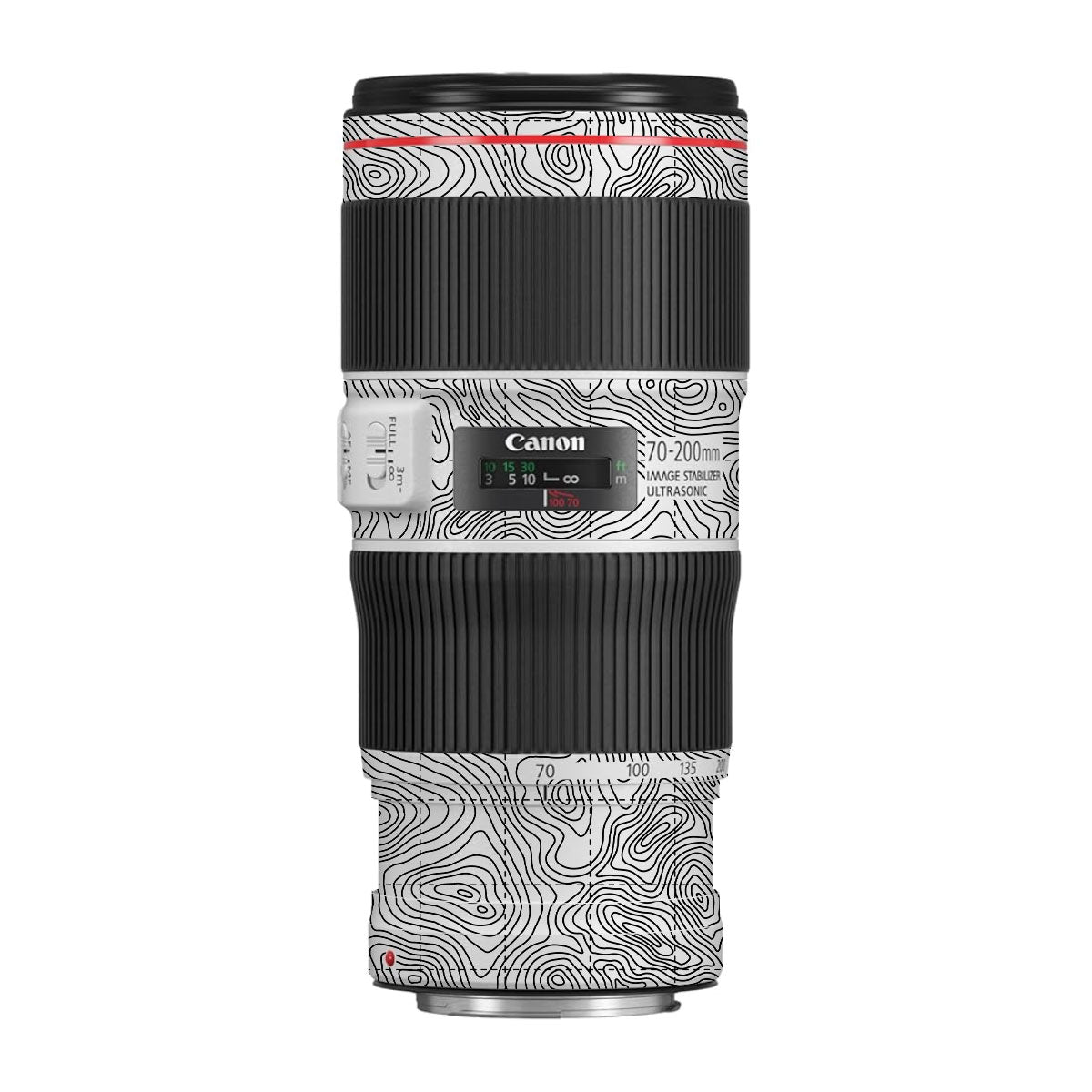 Textured Topo Flow Canon EF 70-200 F/4L IS II USM Camera Lens Skin