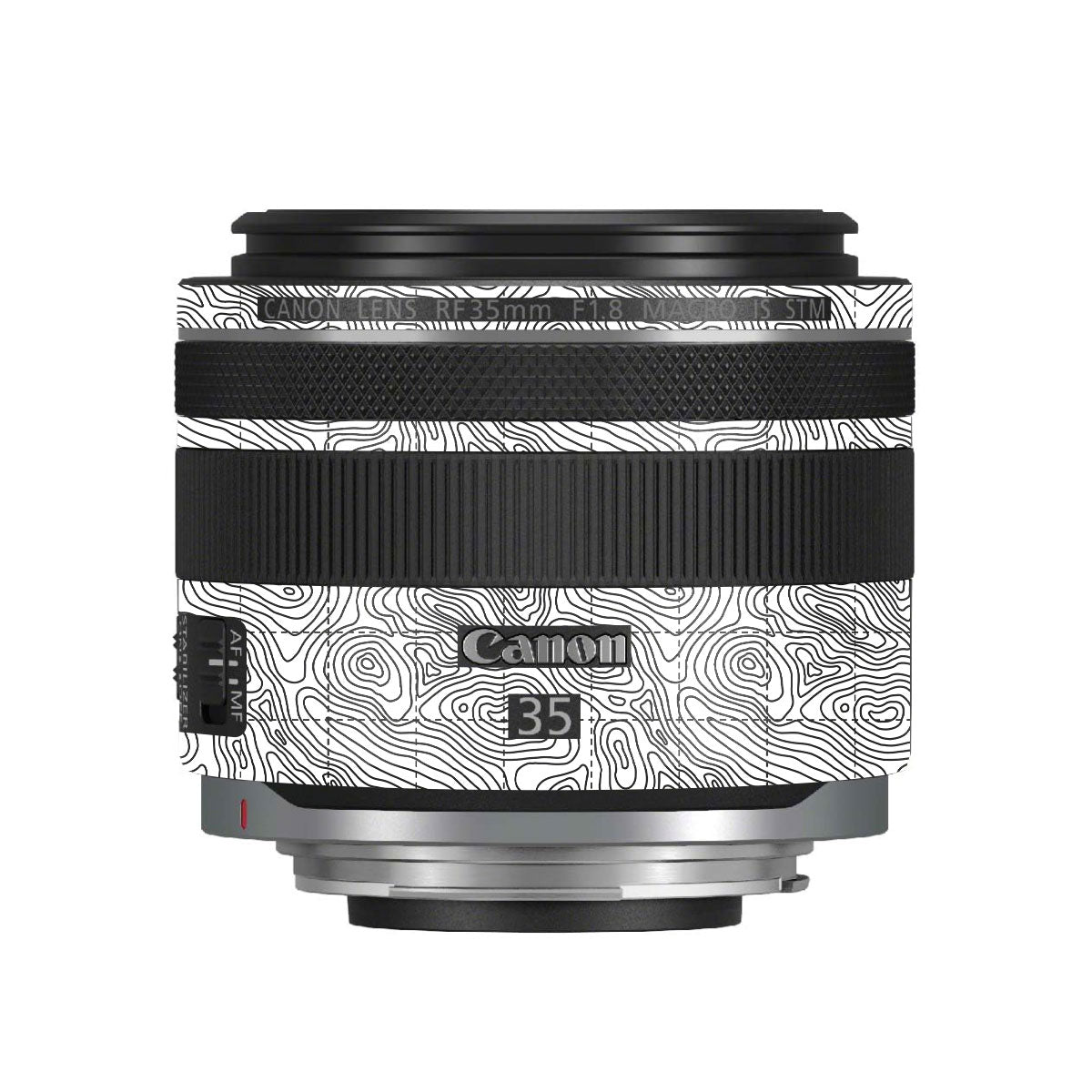 Textured Topo Flow Canon RF 35mm F/1.8 Macro Camera Lens Skin