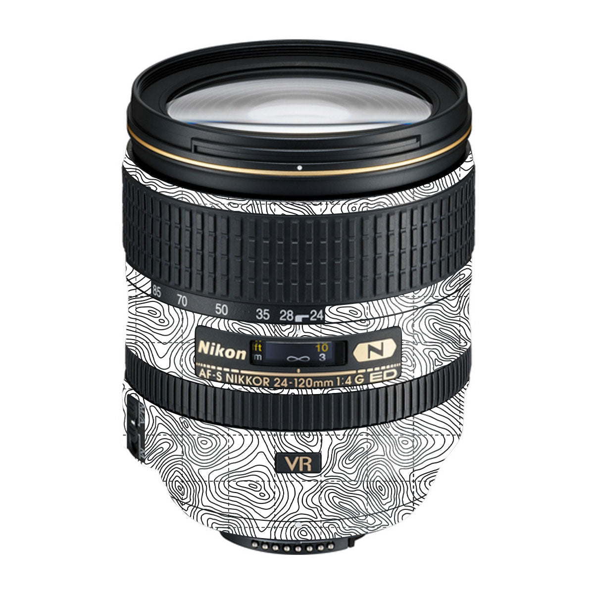 Textured Topo Flow Nikon Nikkor AF-S 24-120mm F4 G ED VR Camera Lens Skin
