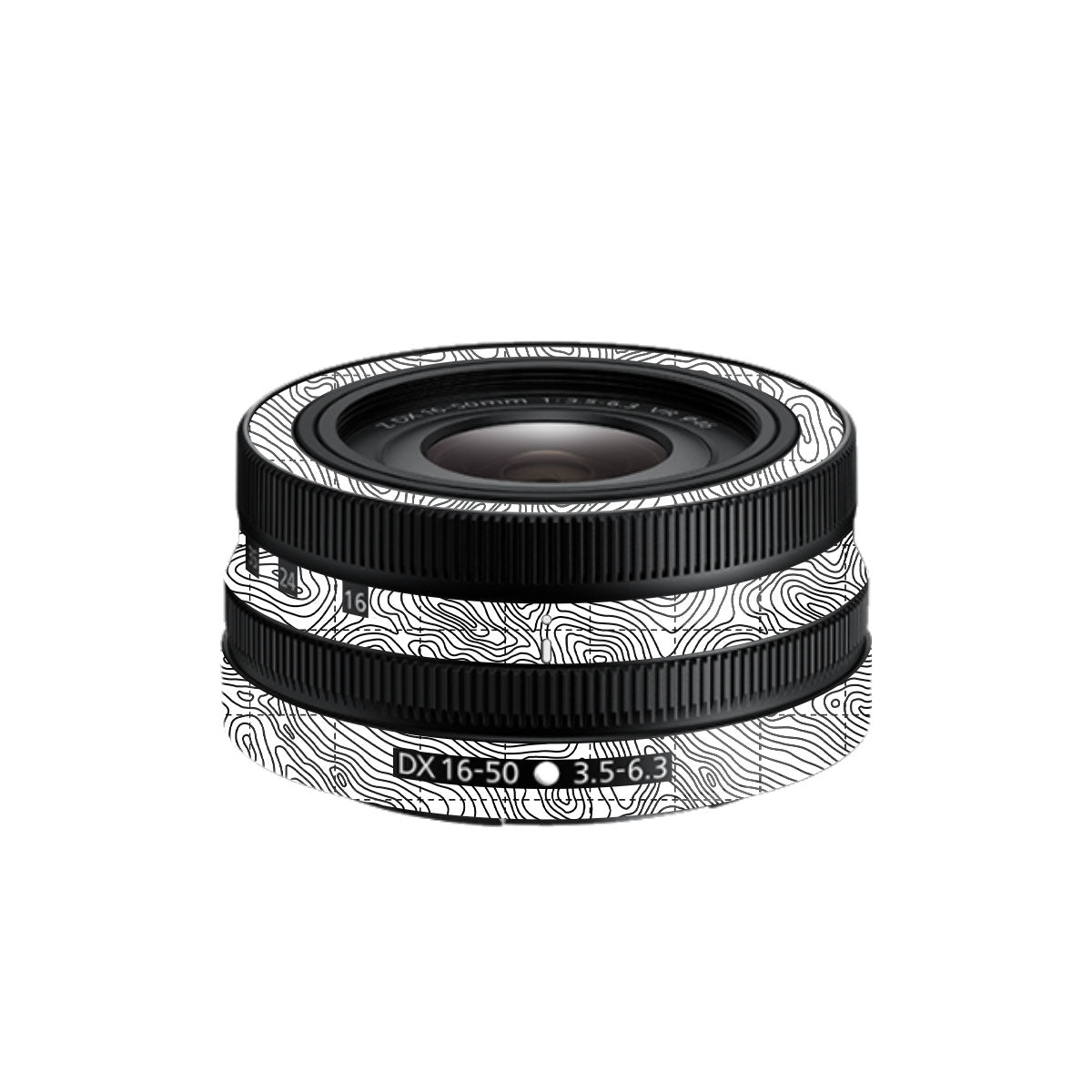 Textured Topo Flow Nikon Nikkor Z DX 16-50mm F/3.5-6.3 VR Camera Lens Skin