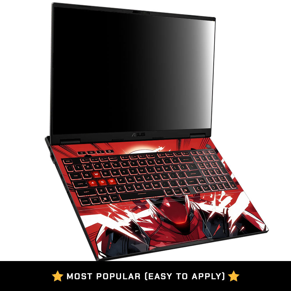 Crimson Masked Antihero Asus TUF Gaming F16 2025 3D Laptop Skin