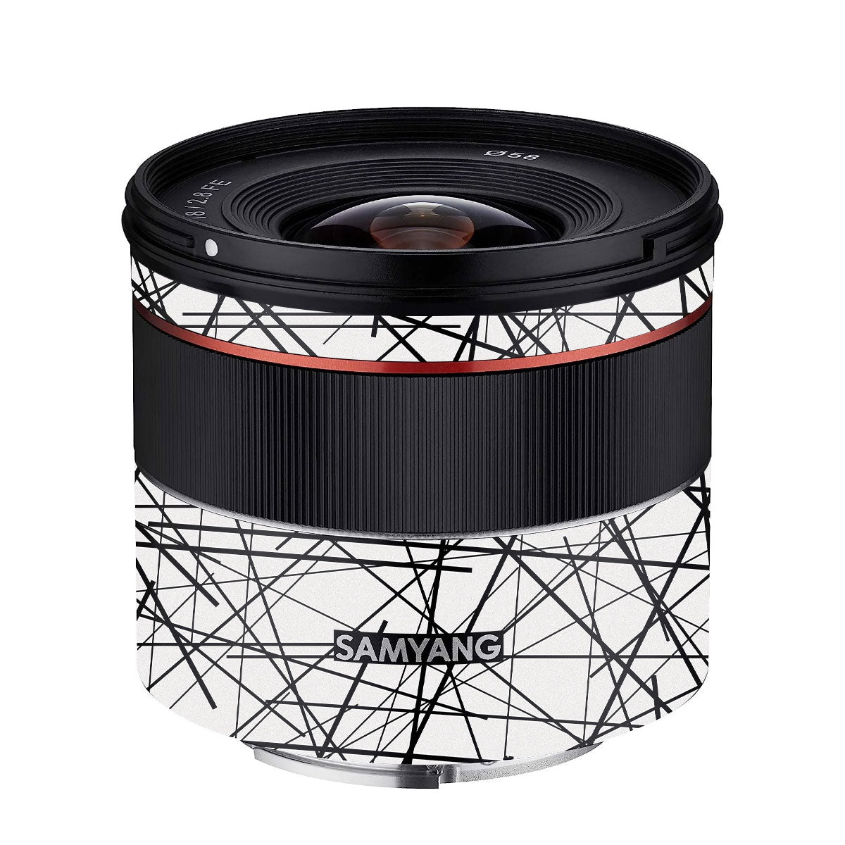 Textured White Chaos Line Samyang FE 18mm F/2.8 Camera Lens Skin