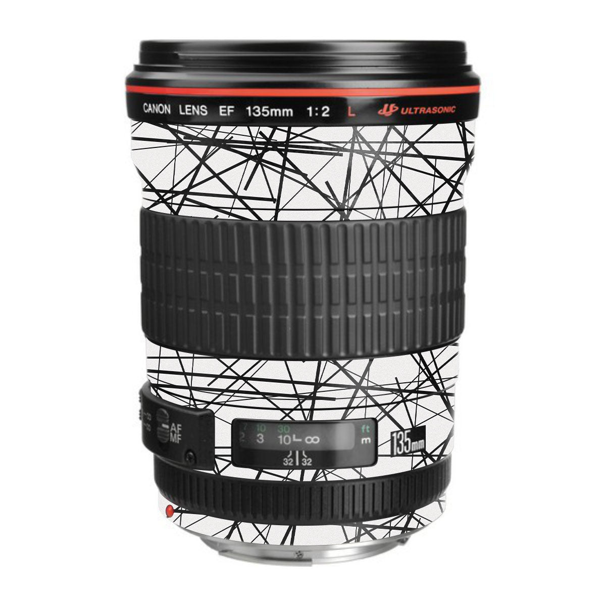 Textured White Chaos Line Canon EF 135mm F/2L USM Camera Lens Skin