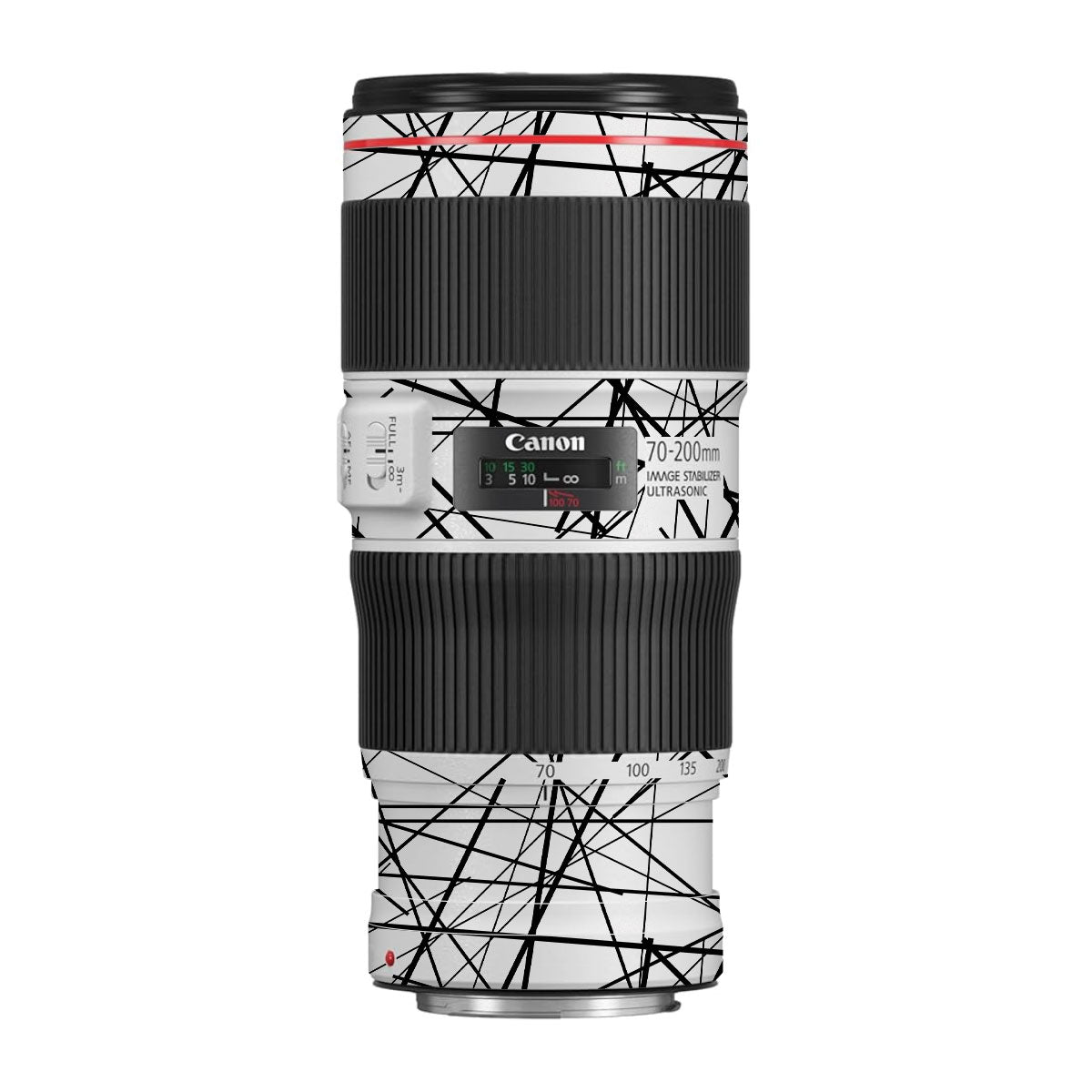 Textured White Chaos Line Canon EF 70-200 F/4L IS II USM Camera Lens Skin