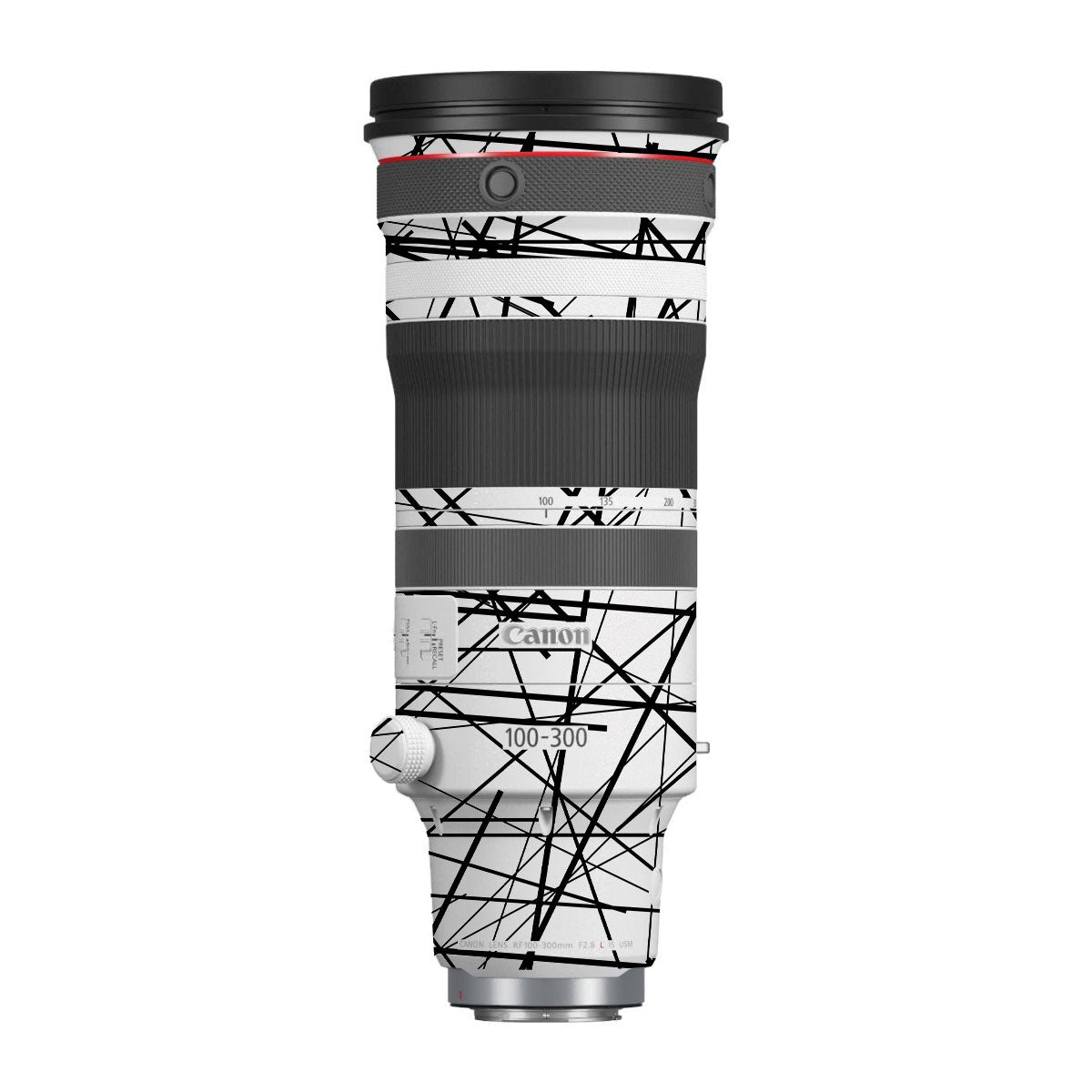 Textured White Chaos Line Canon RF 100-300mm F/2.8 L IS USM Camera Lens Skin