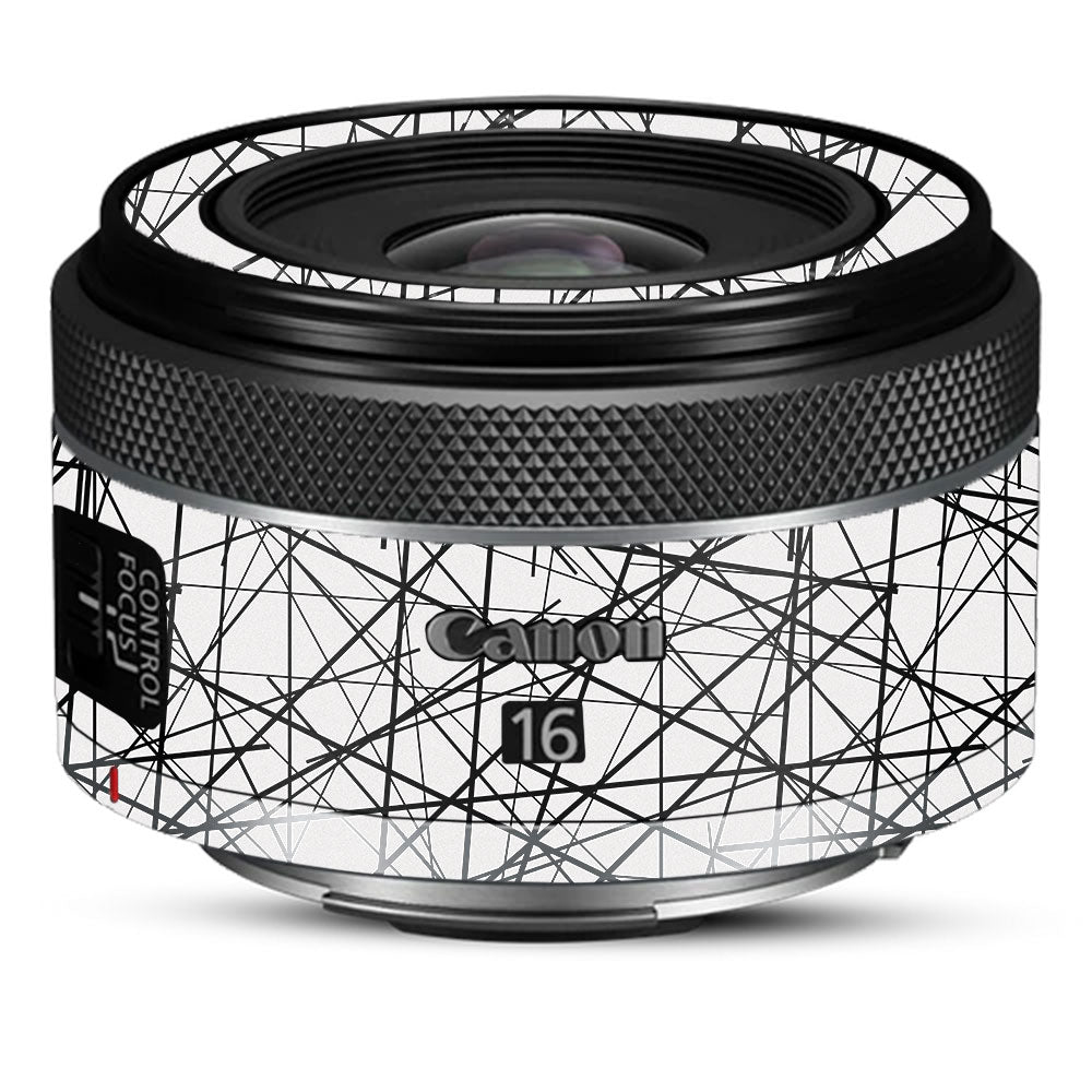 Textured White Chaos Line Canon RF 16mm f/2.8 STM Camera Lens Skin