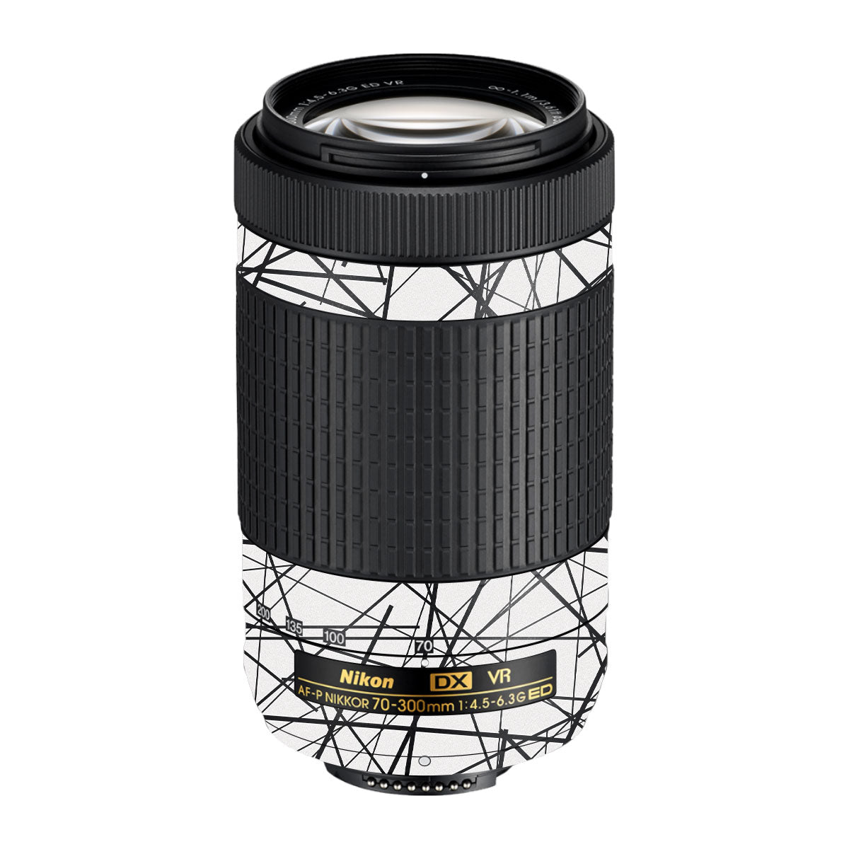 Textured White Chaos Line Nikon AF-P Nikkor 70-300mm F/4.5-6.3G ED VR Camera Lens Skin
