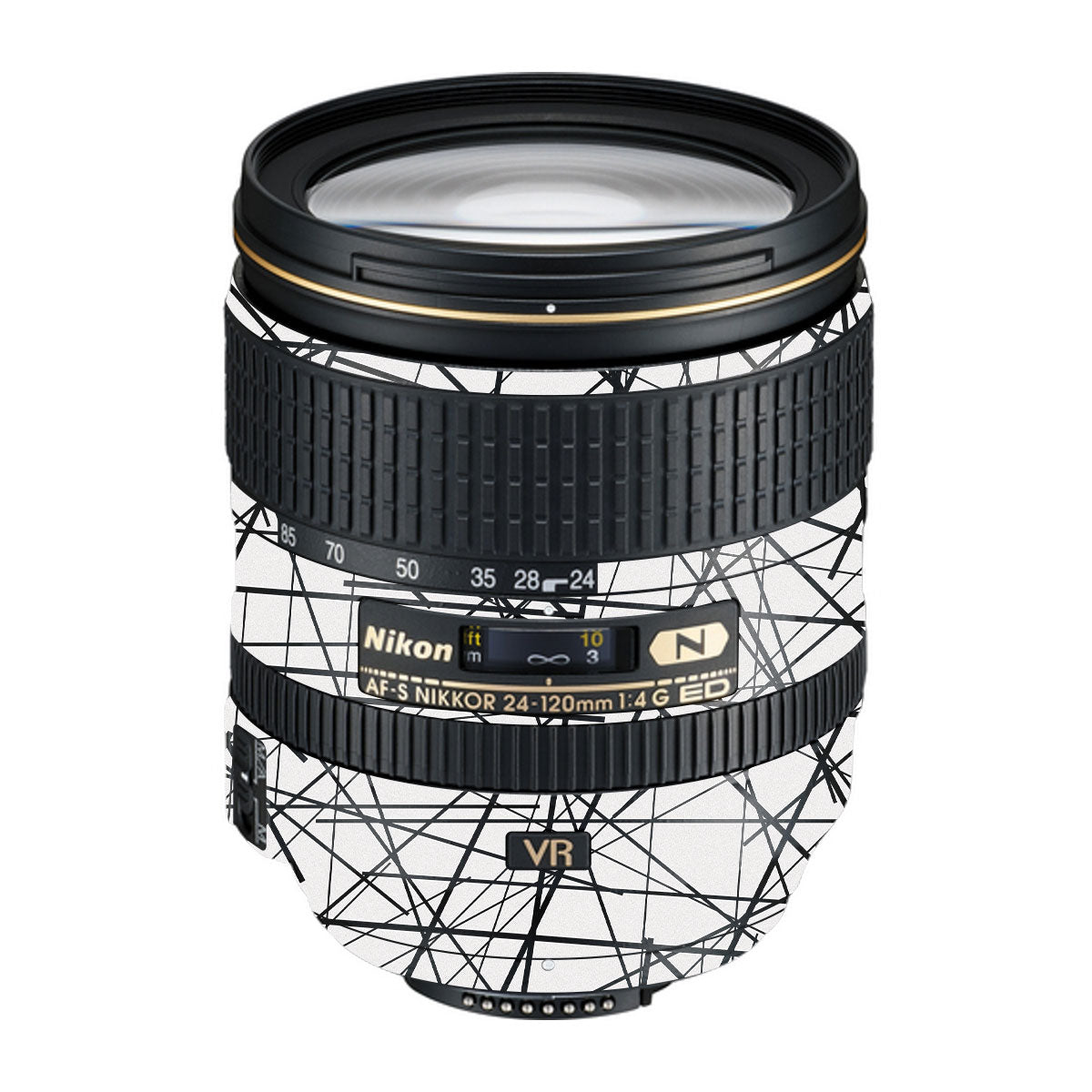 Textured White Chaos Line Nikon Nikkor AF-S 24-120mm F4 G ED VR Camera Lens Skin