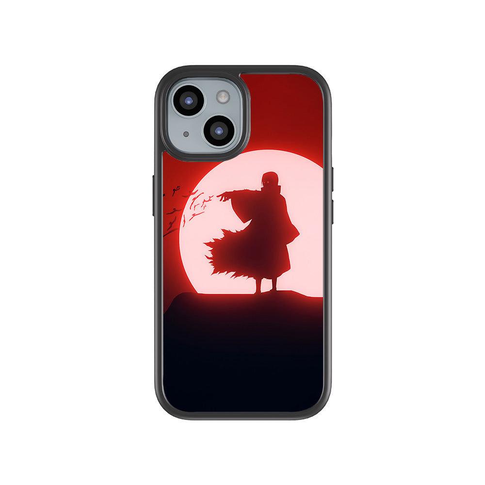 Itachi Uchiha Under Red Moon 3D Skin with Shockguard Armour Magsafe Case for Apple iPhone 15