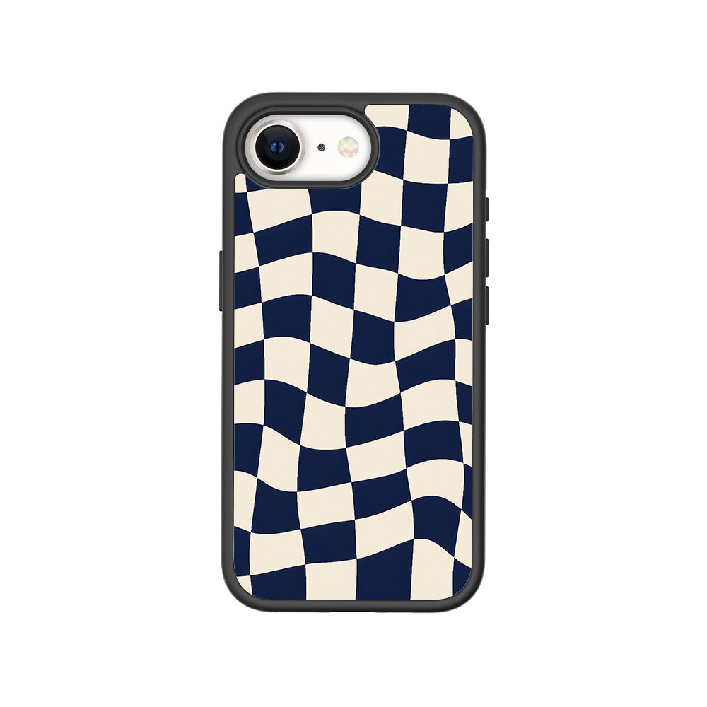 Wavy Checkerboard Skin with Shockguard Armour Magsafe Case for Apple iPhone 16E