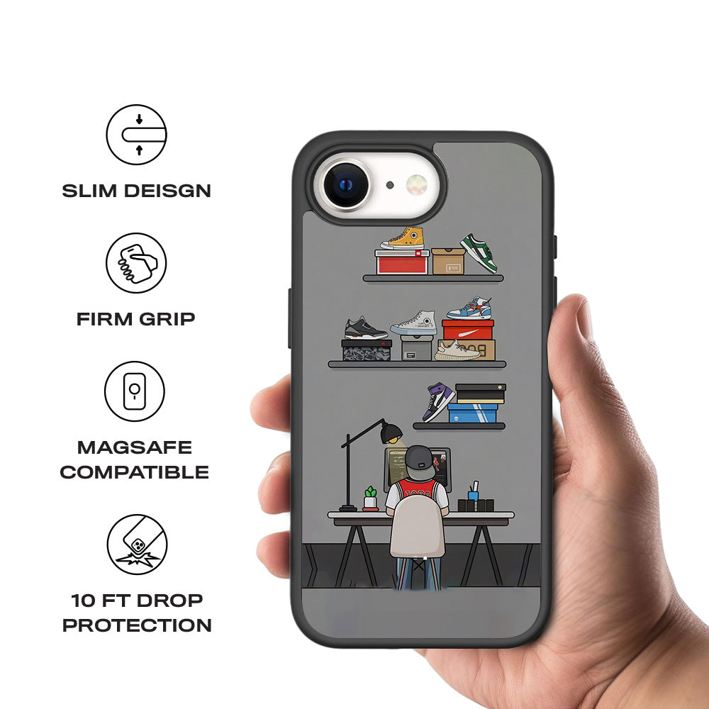 Creator Sneaker Desk Skin with Shockguard Armour Magsafe Case for Apple iPhone 16E