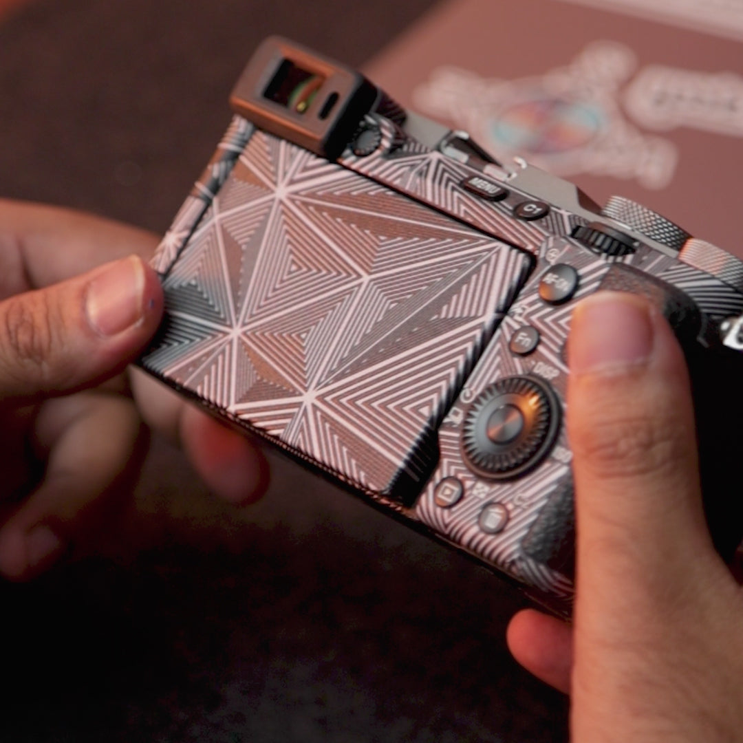 Textured Dark Prism Geometric Camera Skin product video