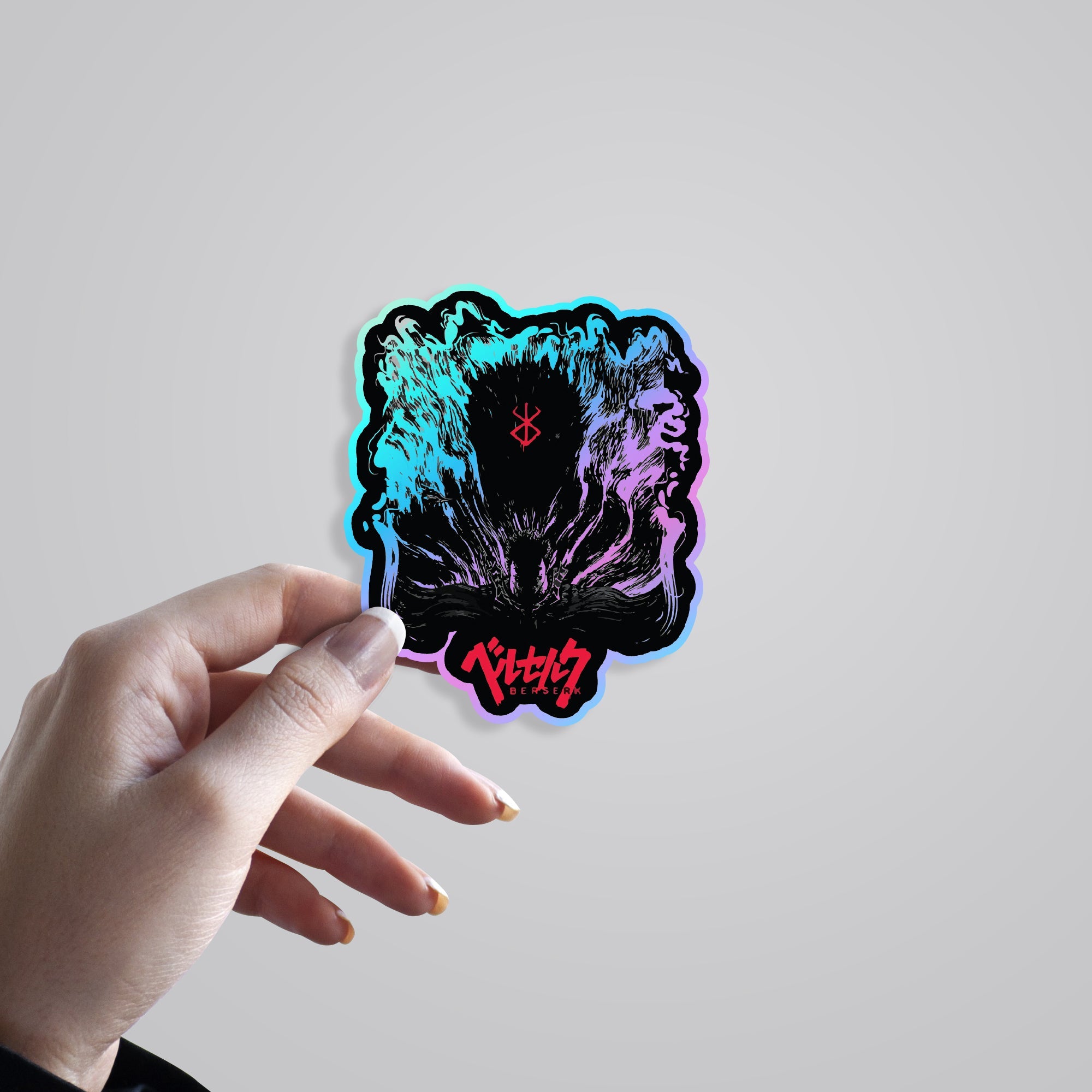 Black Swordsman Guts Holographic Stickers