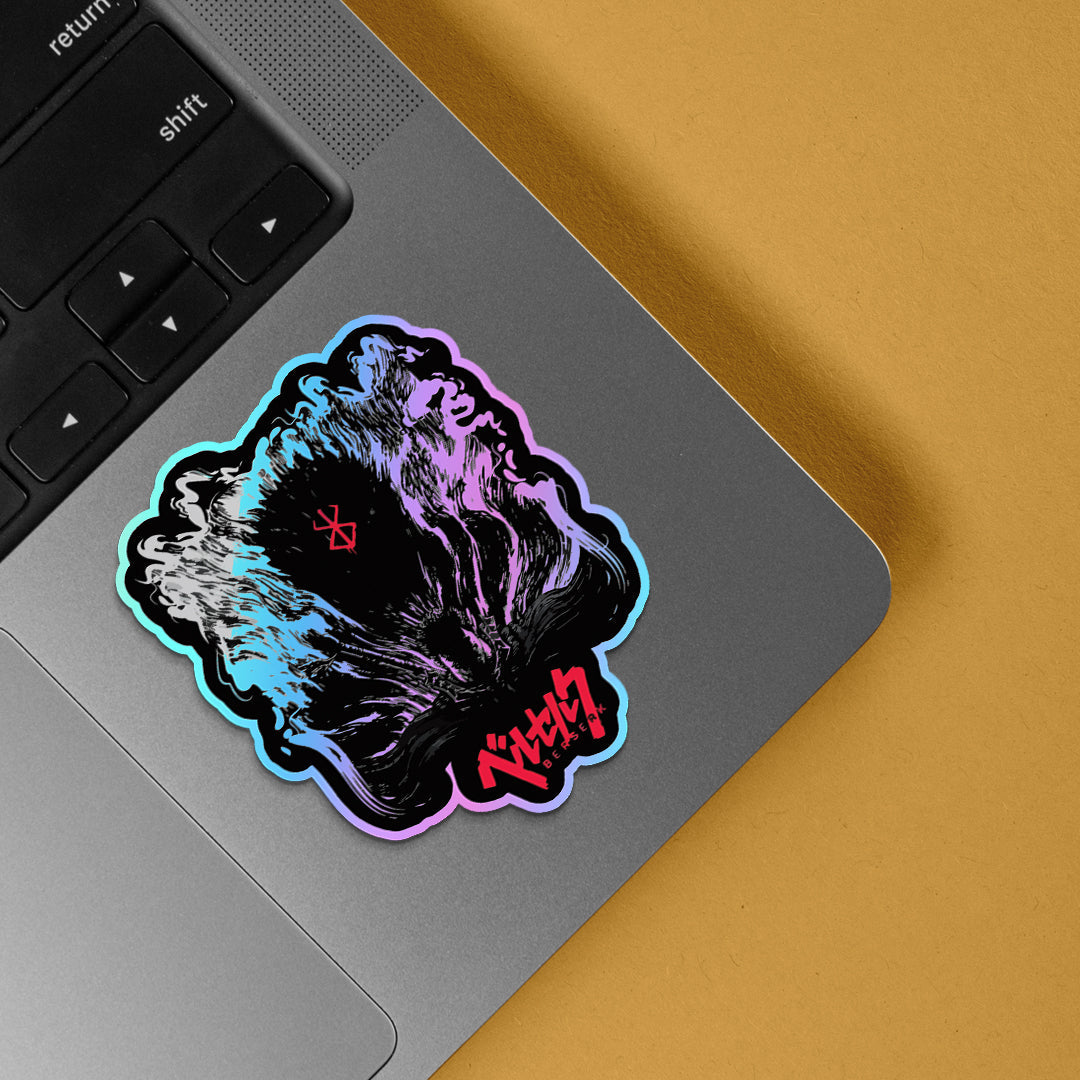 Black Swordsman Guts Holographic Stickers