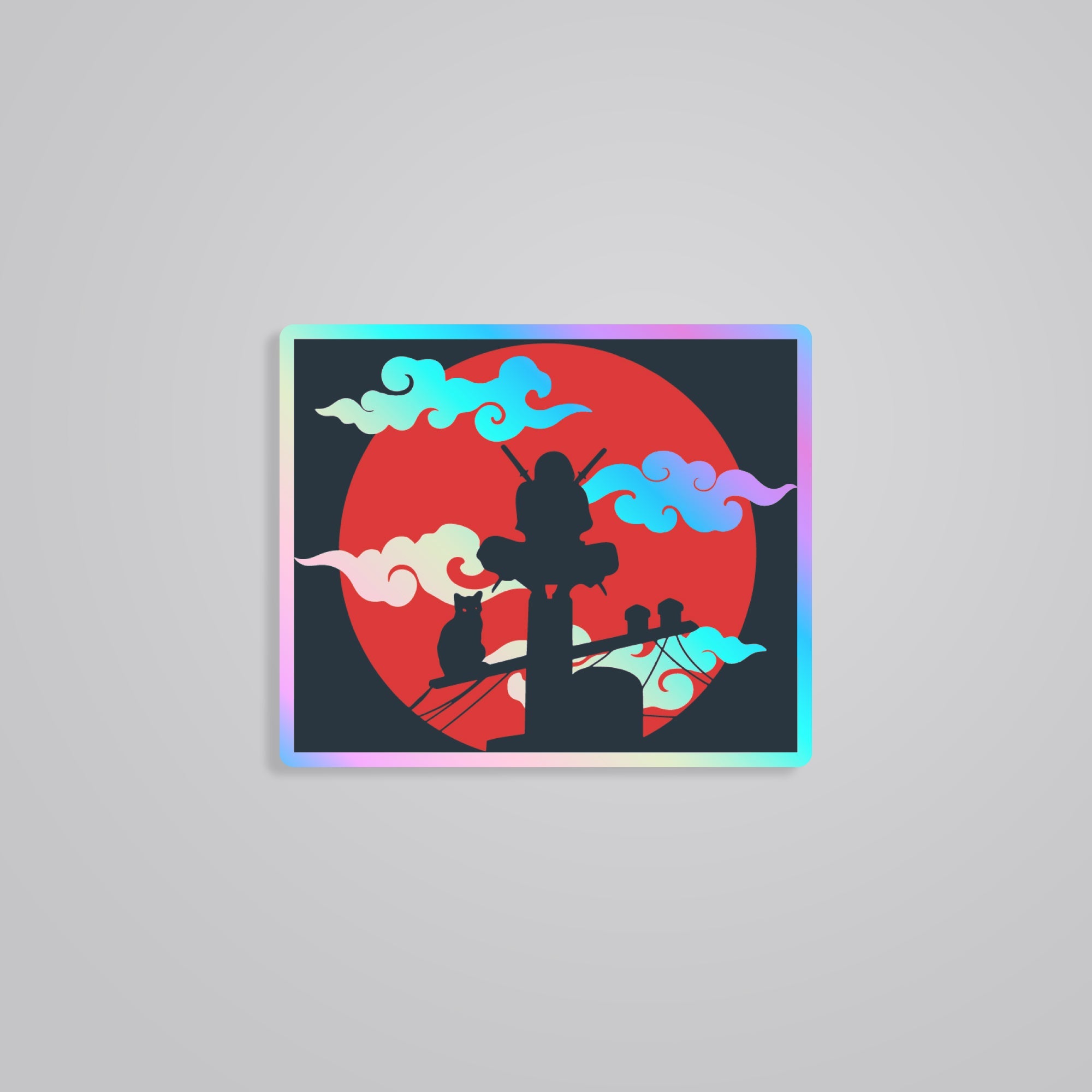 Fomo Store Holographic Stickers Anime Itachi Uchiha