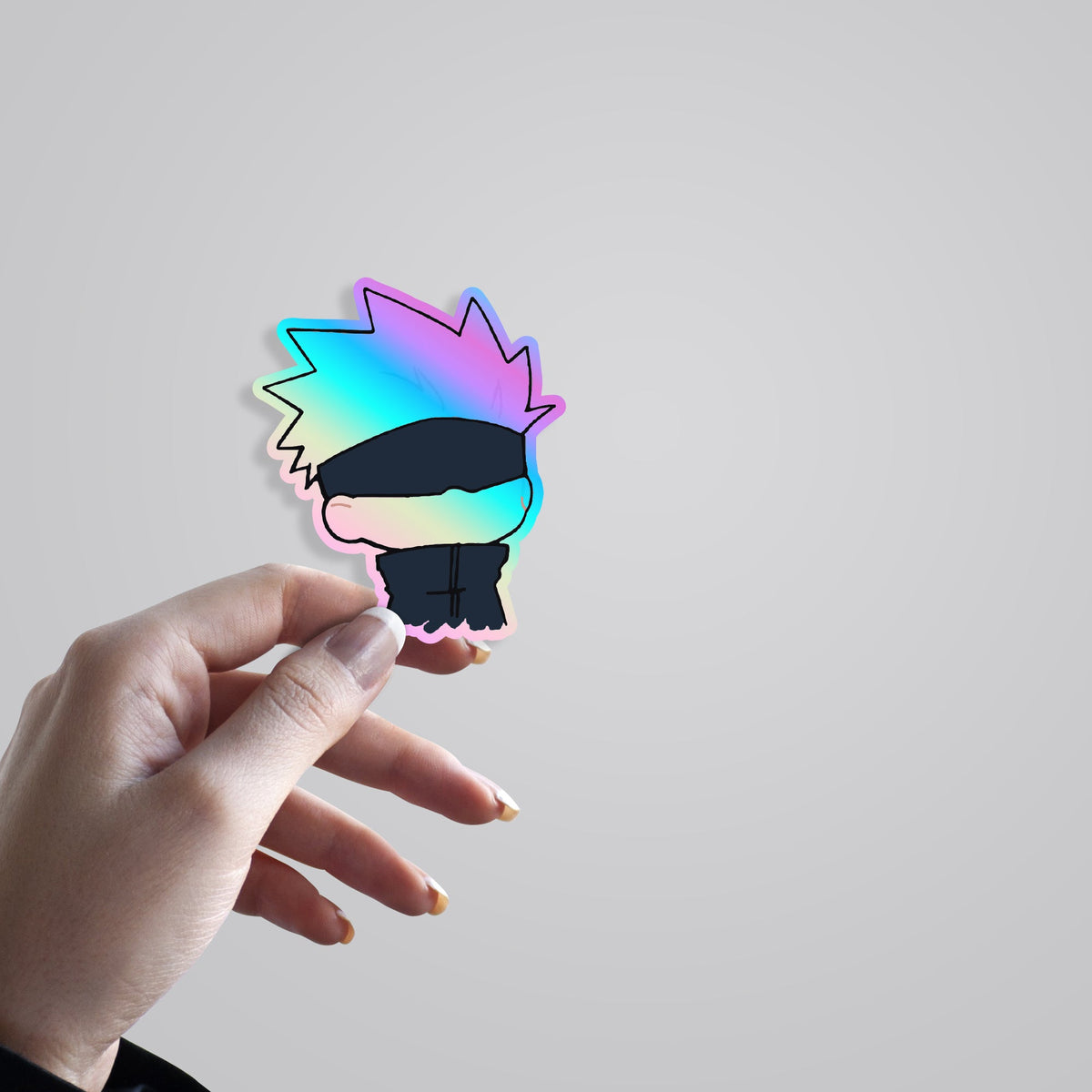 Satoru Gojo JJK Holographic Sticker – Unleash Cursed Energy with Style