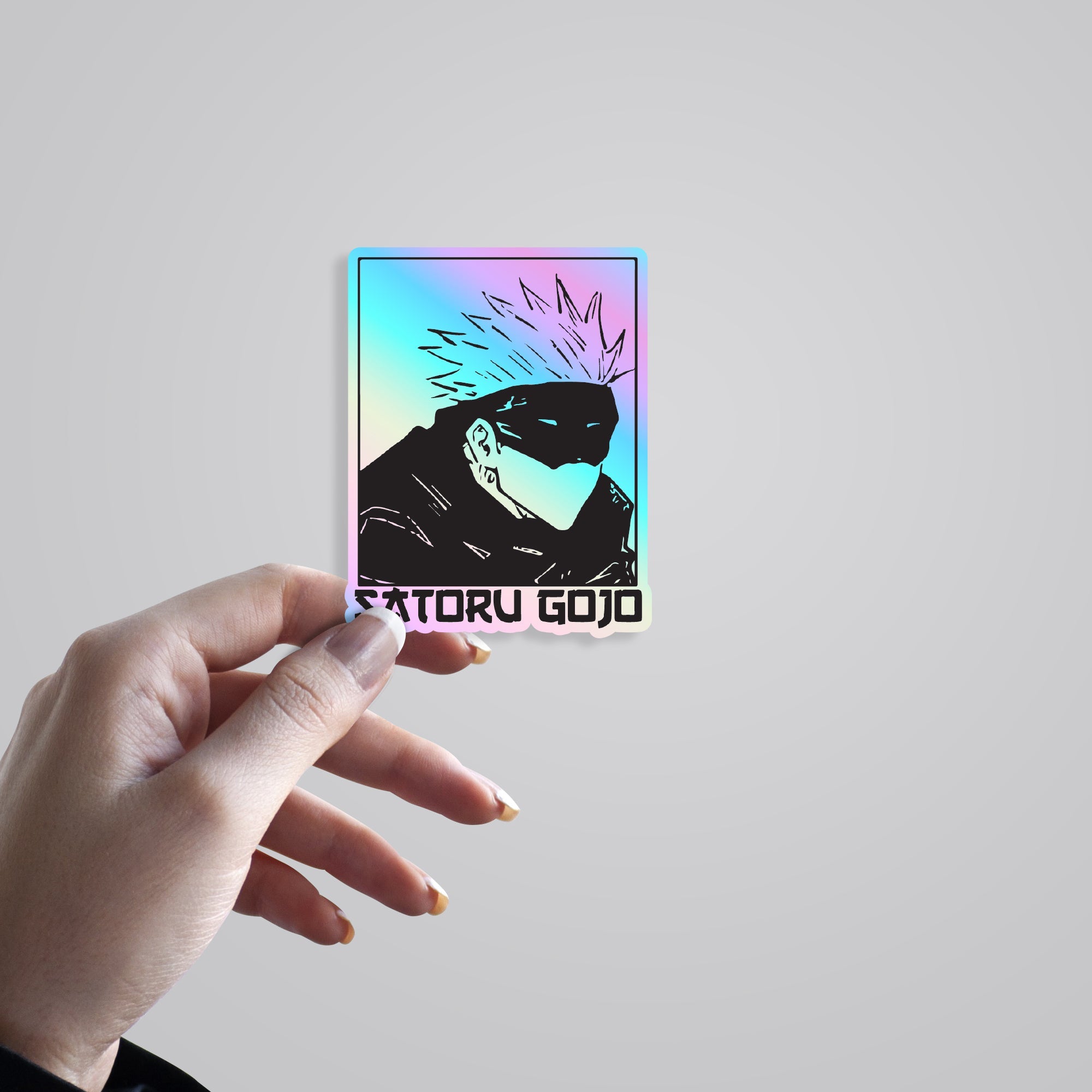 Satoru Gojo Black & White Holographic Stickers
