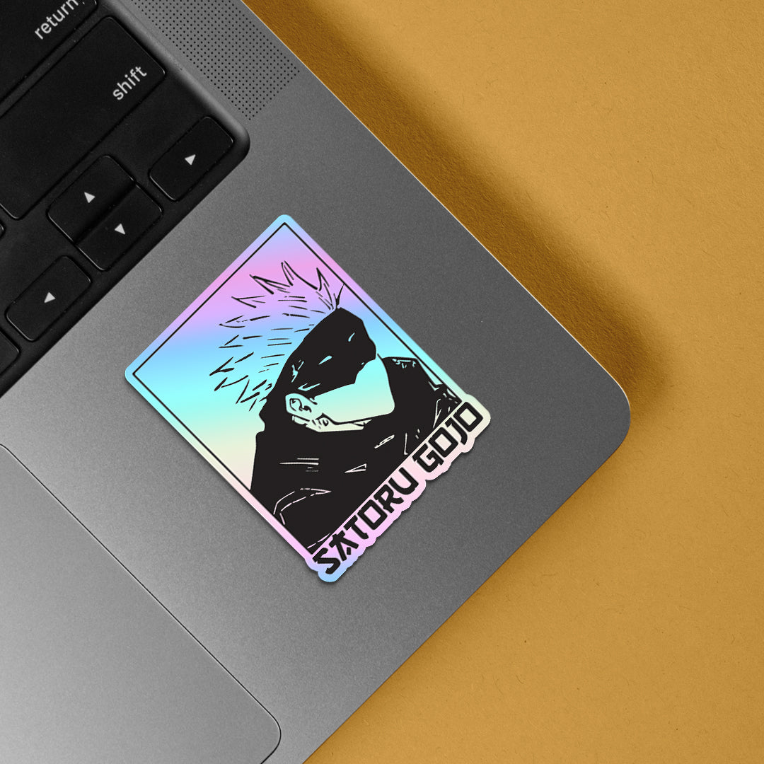 Satoru Gojo Black & White Holographic Stickers