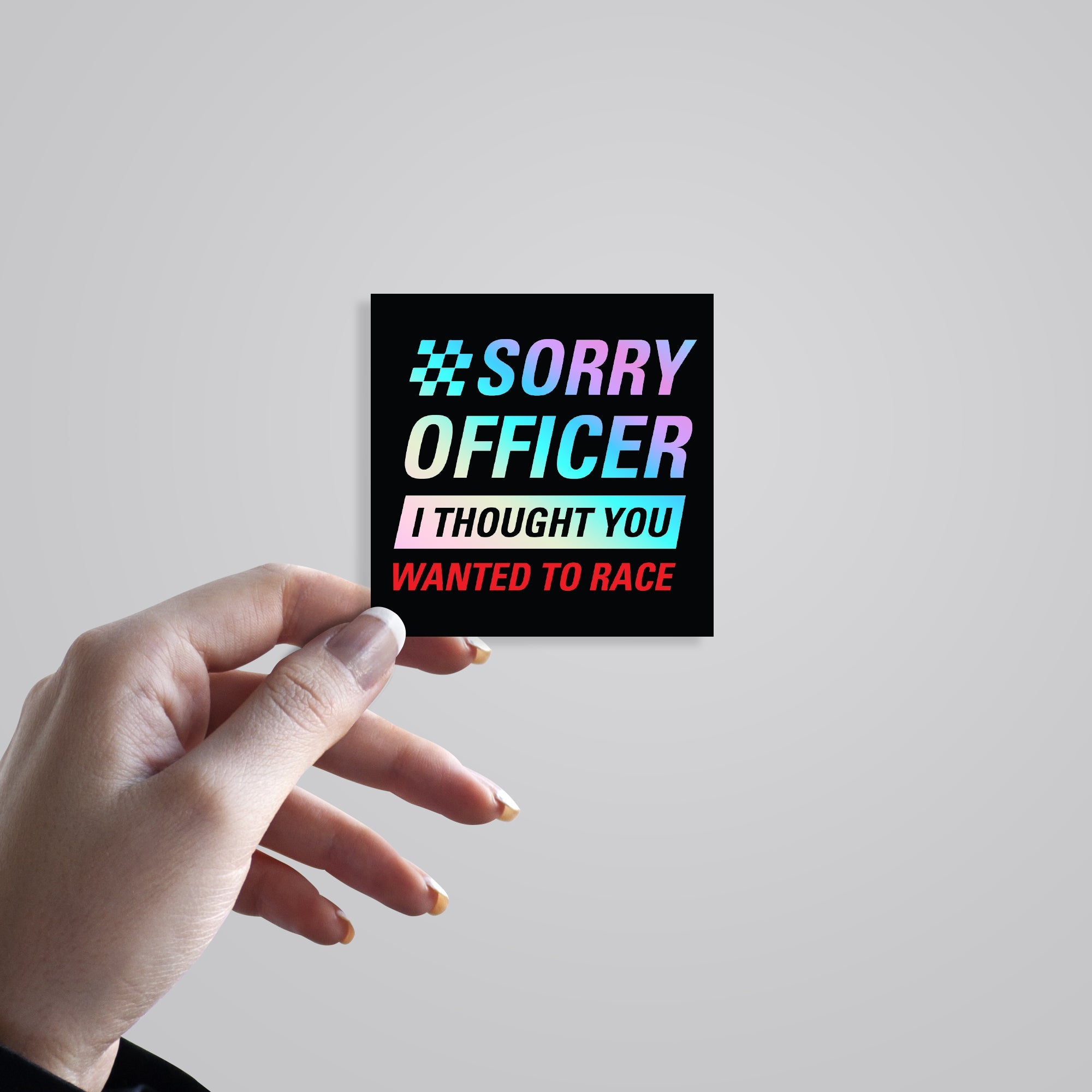 Sorry, I Thought You Wanted To Race Holographic Stickers