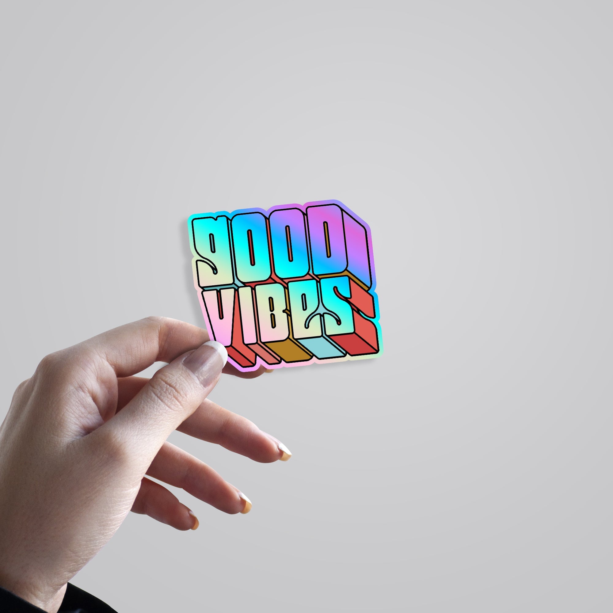 Good Vibes Holographic Stickers
