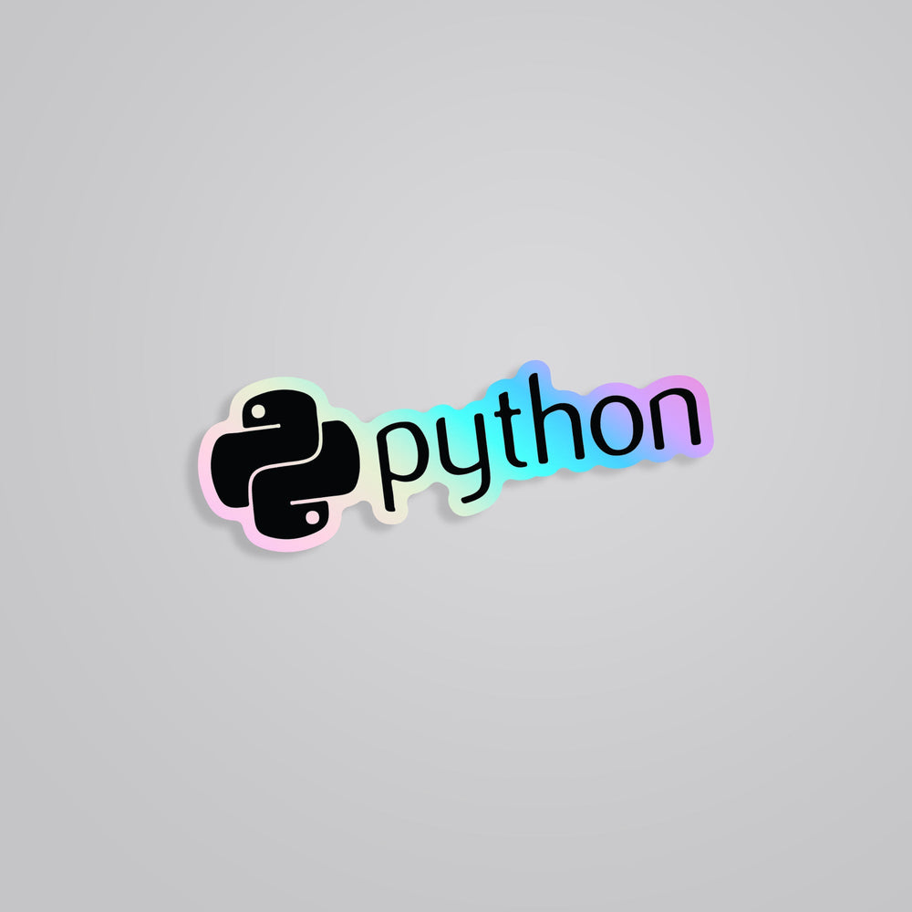 Python Holographic Sticker – Illuminate Your Passion for Coding with Style