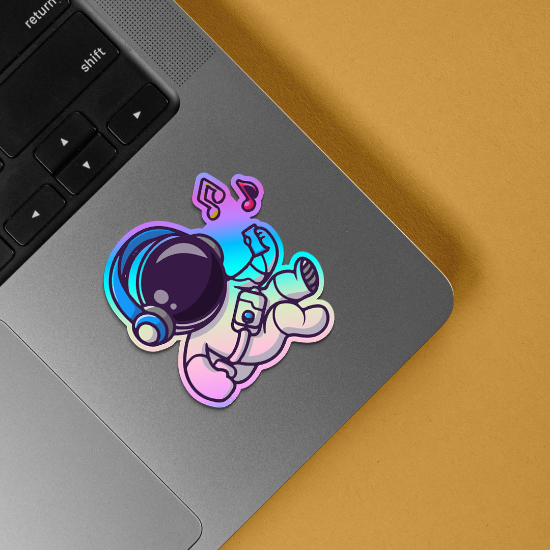 Singing Astronaut Holographic Stickers