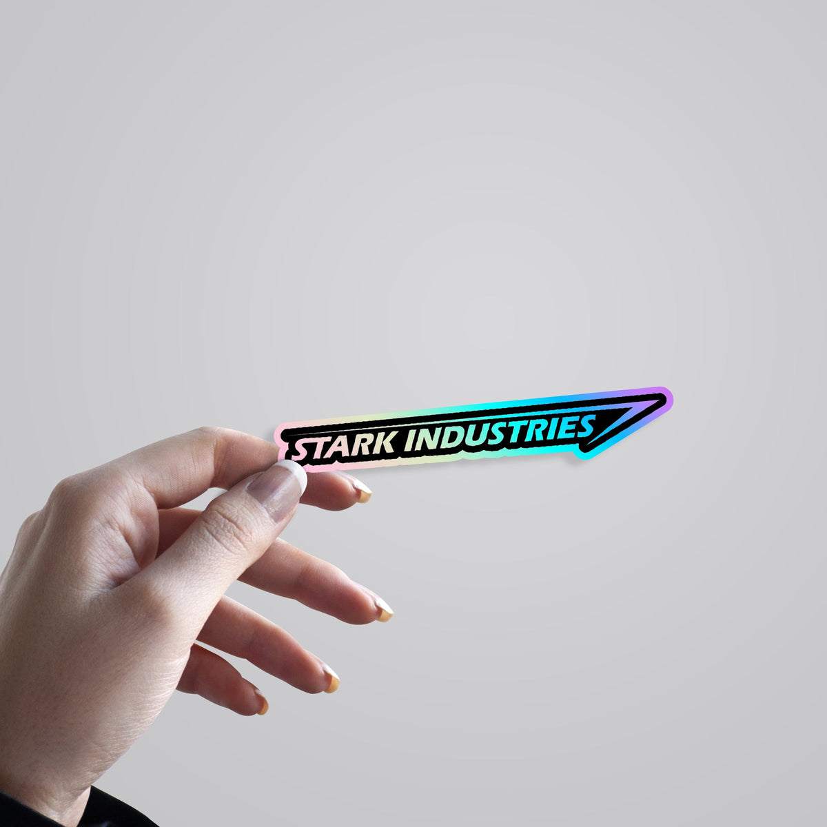 Stark Signature Sticker Elevate Your Gear with Stark Industries Logo Holographic Sticker ...