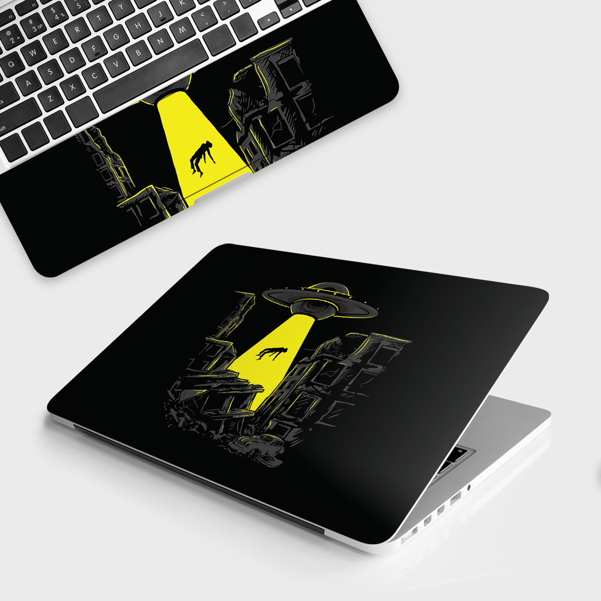 Alien Computer Cover Experience the Unknown with Alien Abduction Laptop Skin ...