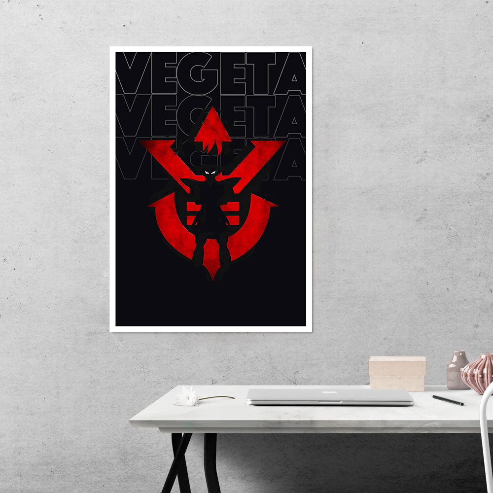 Vegeta Silhouette DBZ Anime Poster