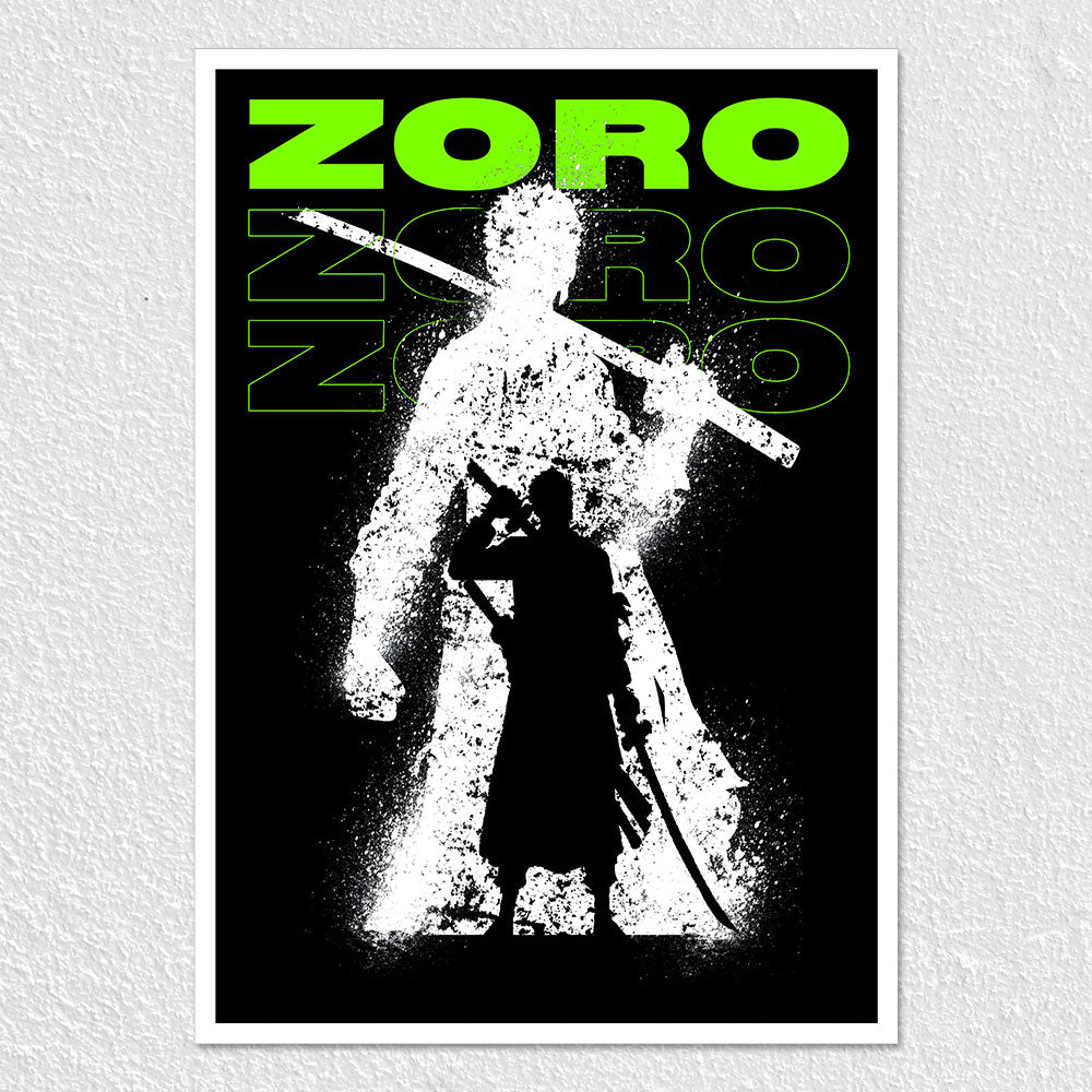 Fomo Store Posters Anime Zoro in Green