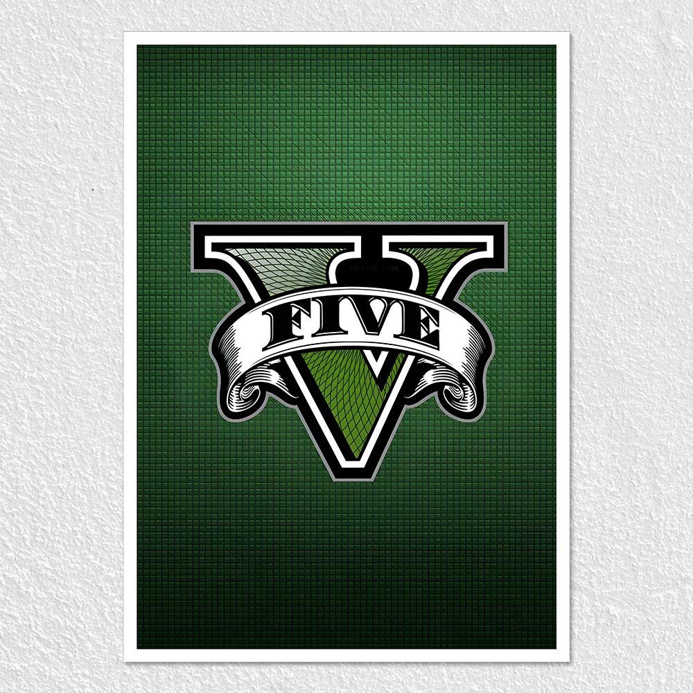 Fomo Store Posters Gaming GTA 5 in Green Backdrop