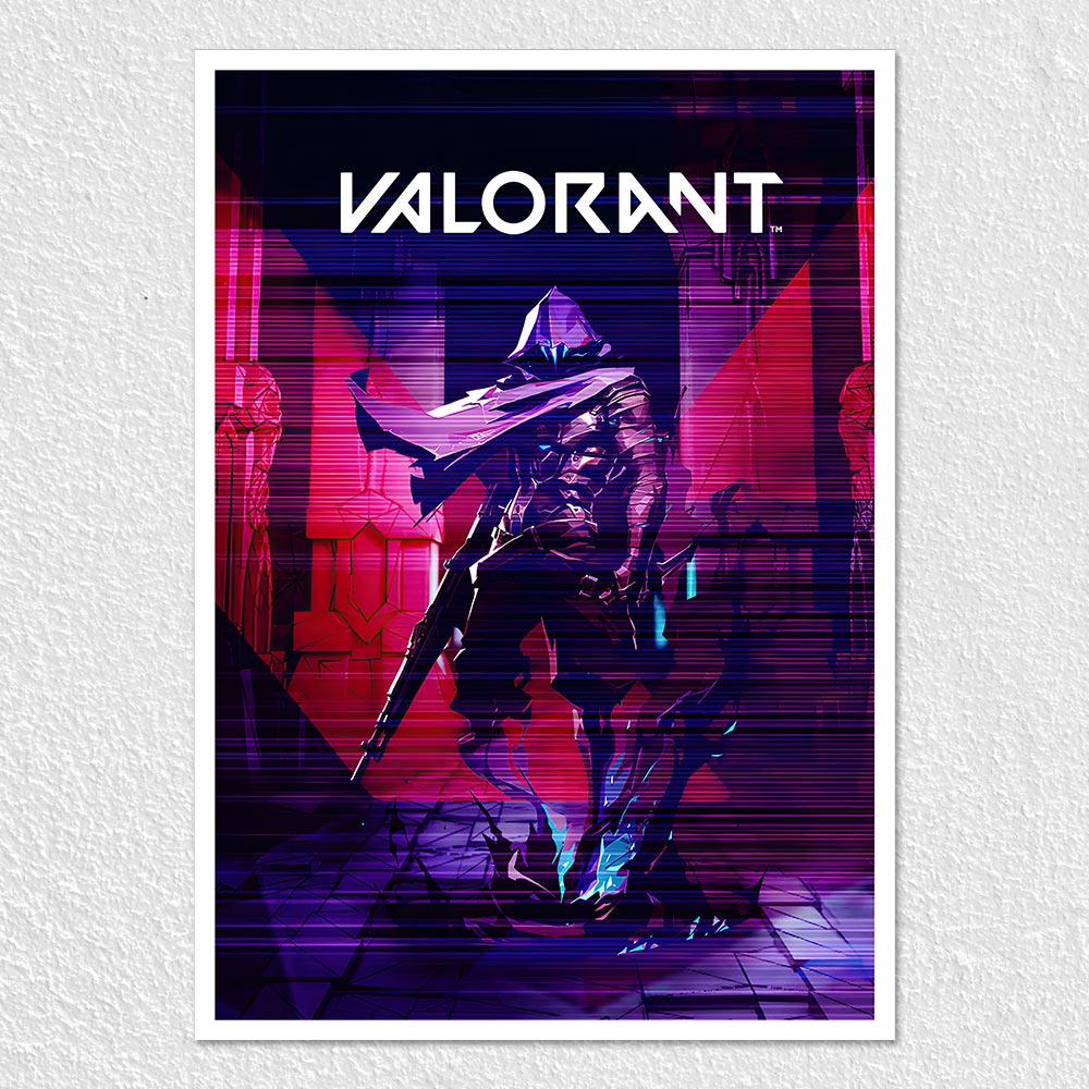 Fomo Store Posters Gaming Valorant Omen in Glitching Design