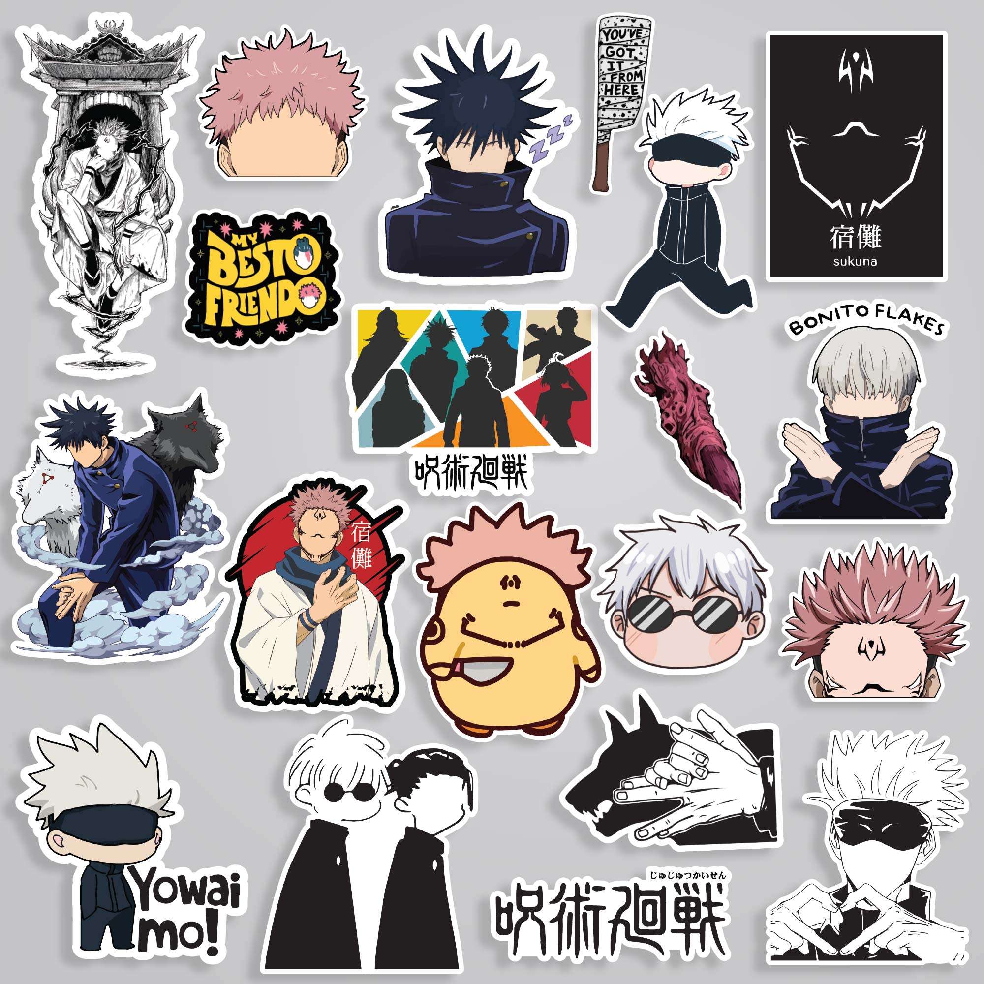 Fomo Store 20 Jujutsu Kaisen Stickers in Pack 1